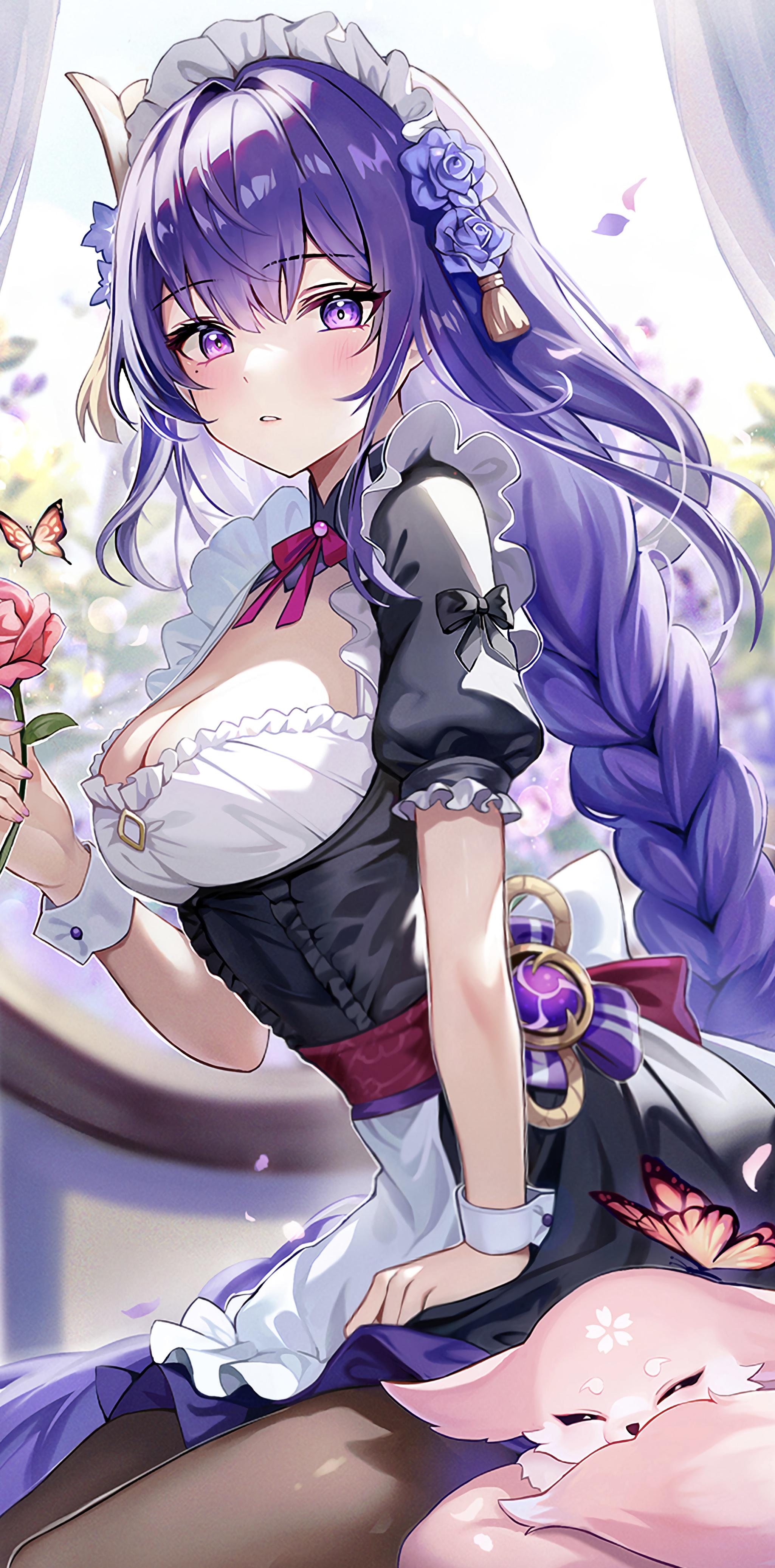 Raiden Shogun Maid Wallpaper Genshin Impact 4K