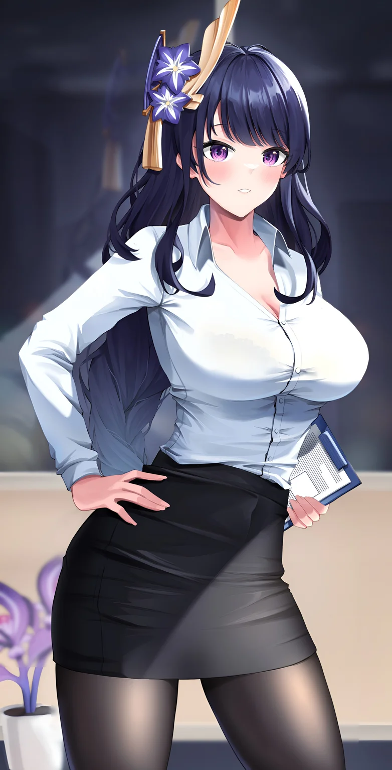 Raiden Shogun Office Lady Wallpaper Genshin Impact