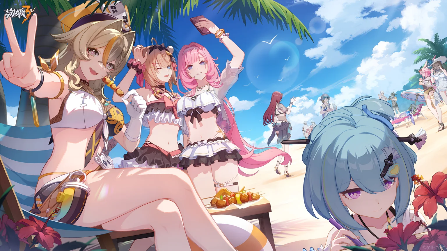 Honkai Impact 3rd Summer Beach Wallpaper - Anime Girls Vacation