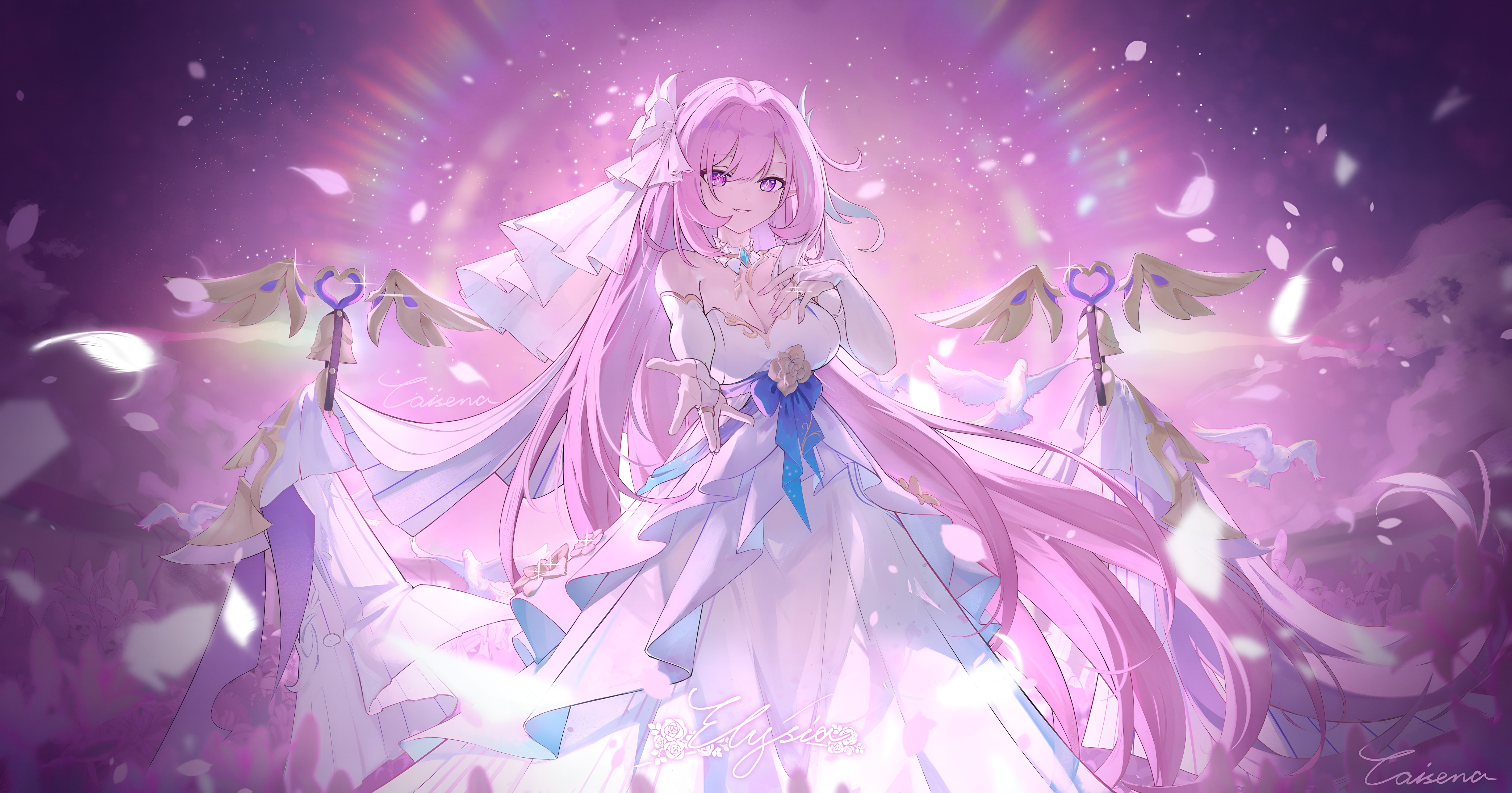 Elysia Bride Wallpaper – Honkai Impact 3rd 4K