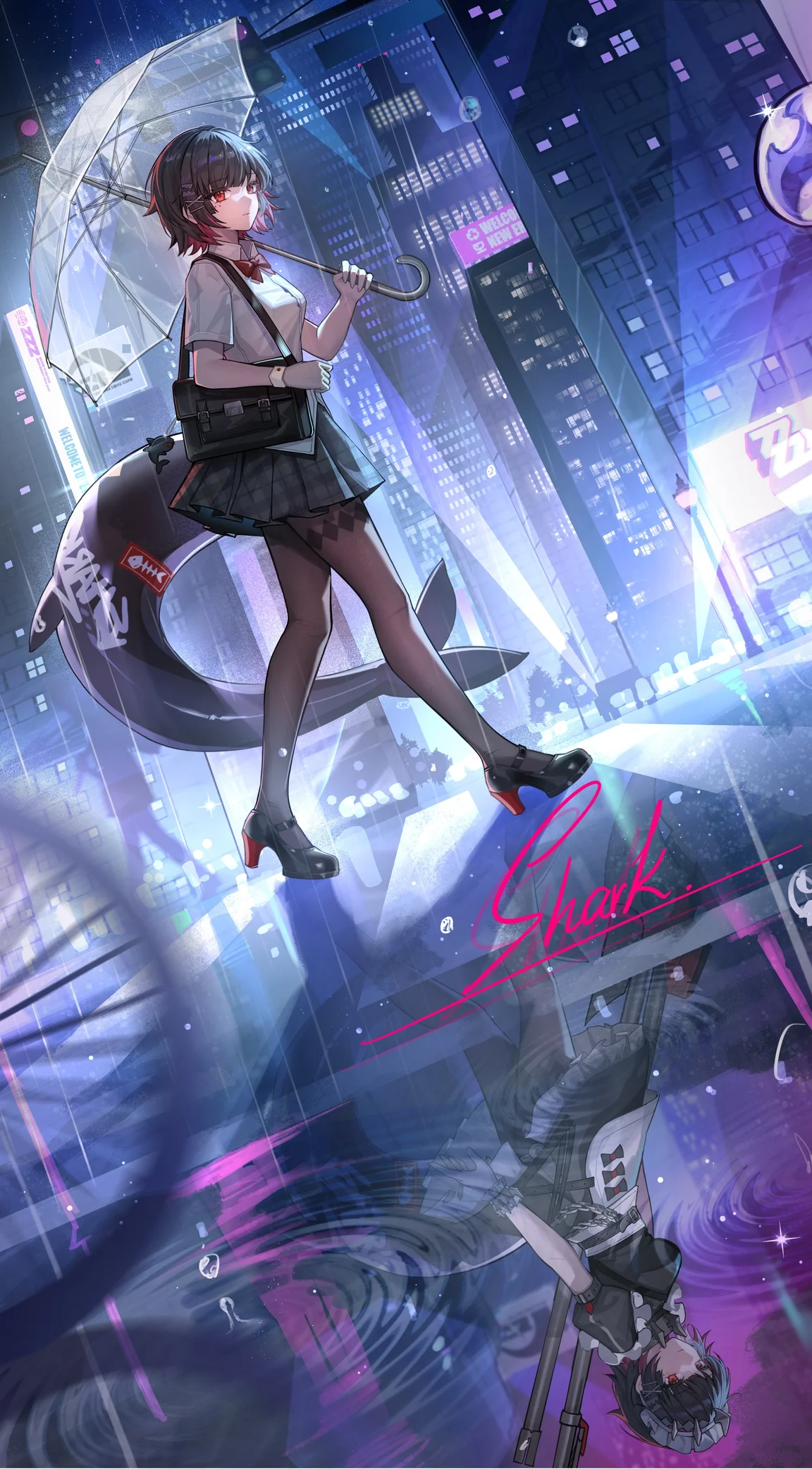 Ellen Joe Shark Rainy City Wallpaper