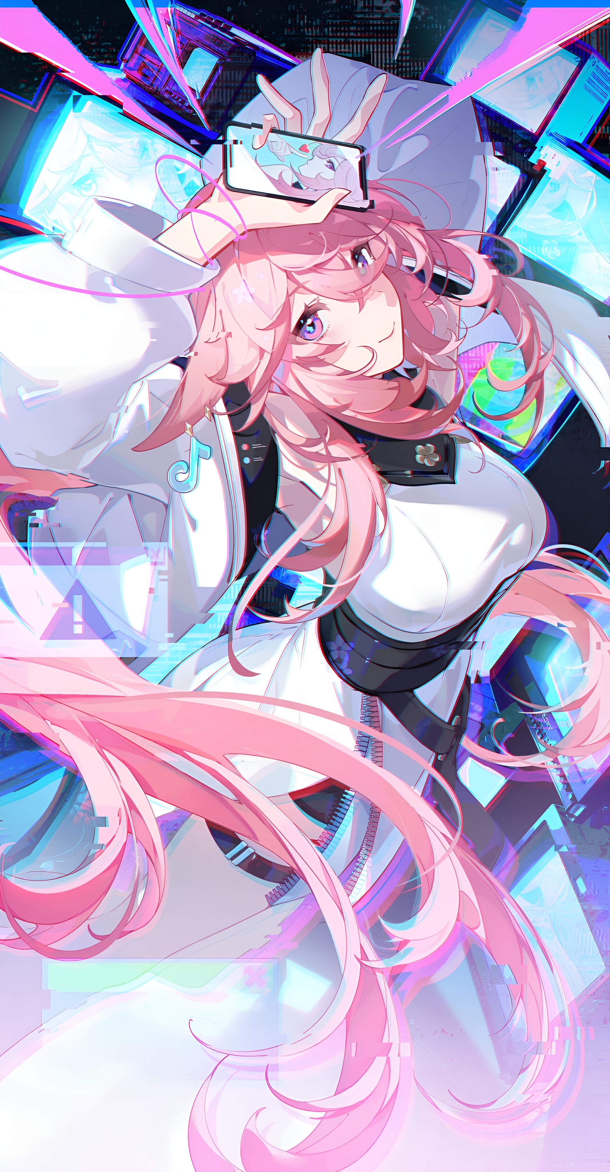 Yae Miko Cyberpunk 4K Wallpaper Genshin Impact