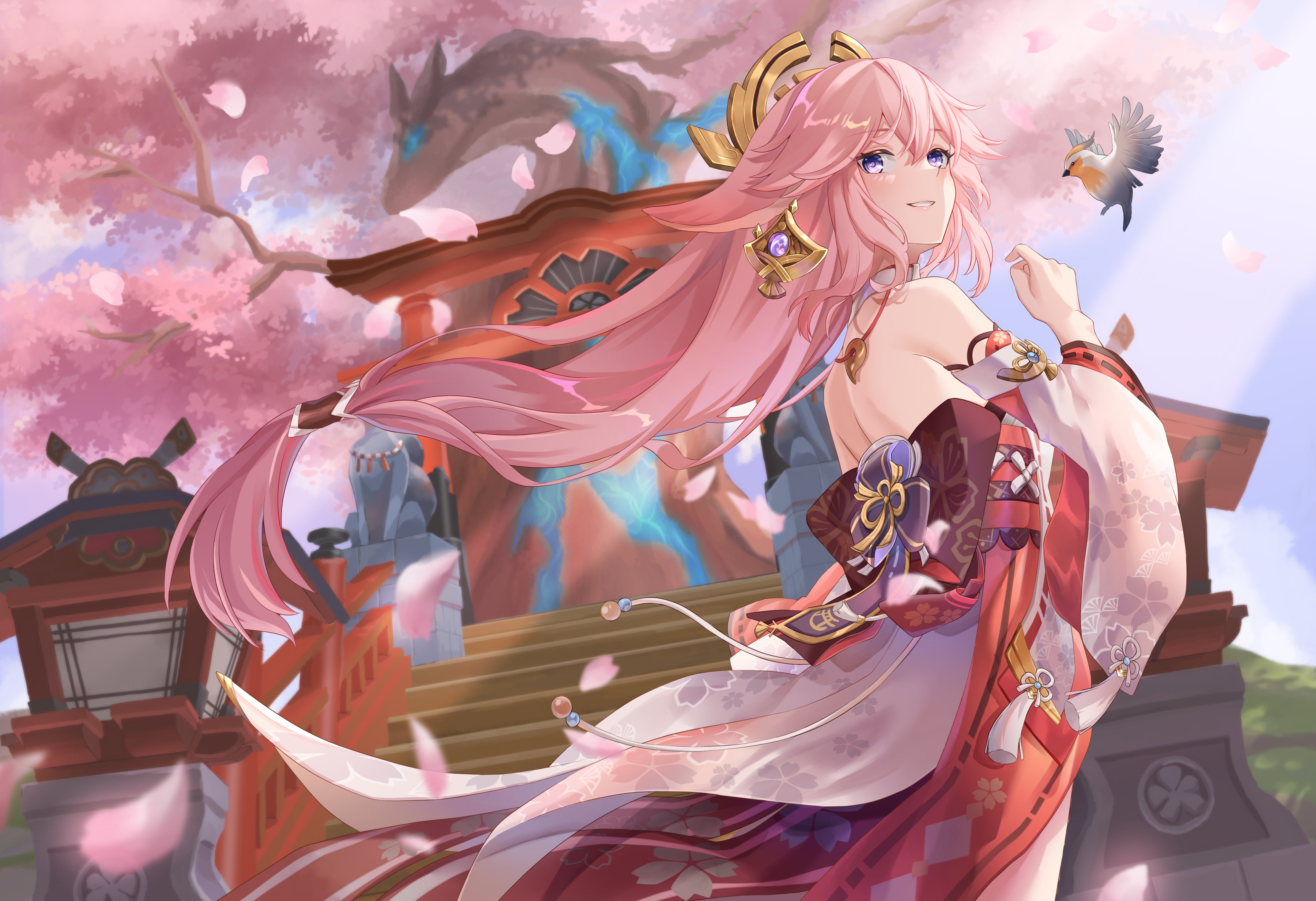 Yae Miko Genshin Impact 4K Wallpaper