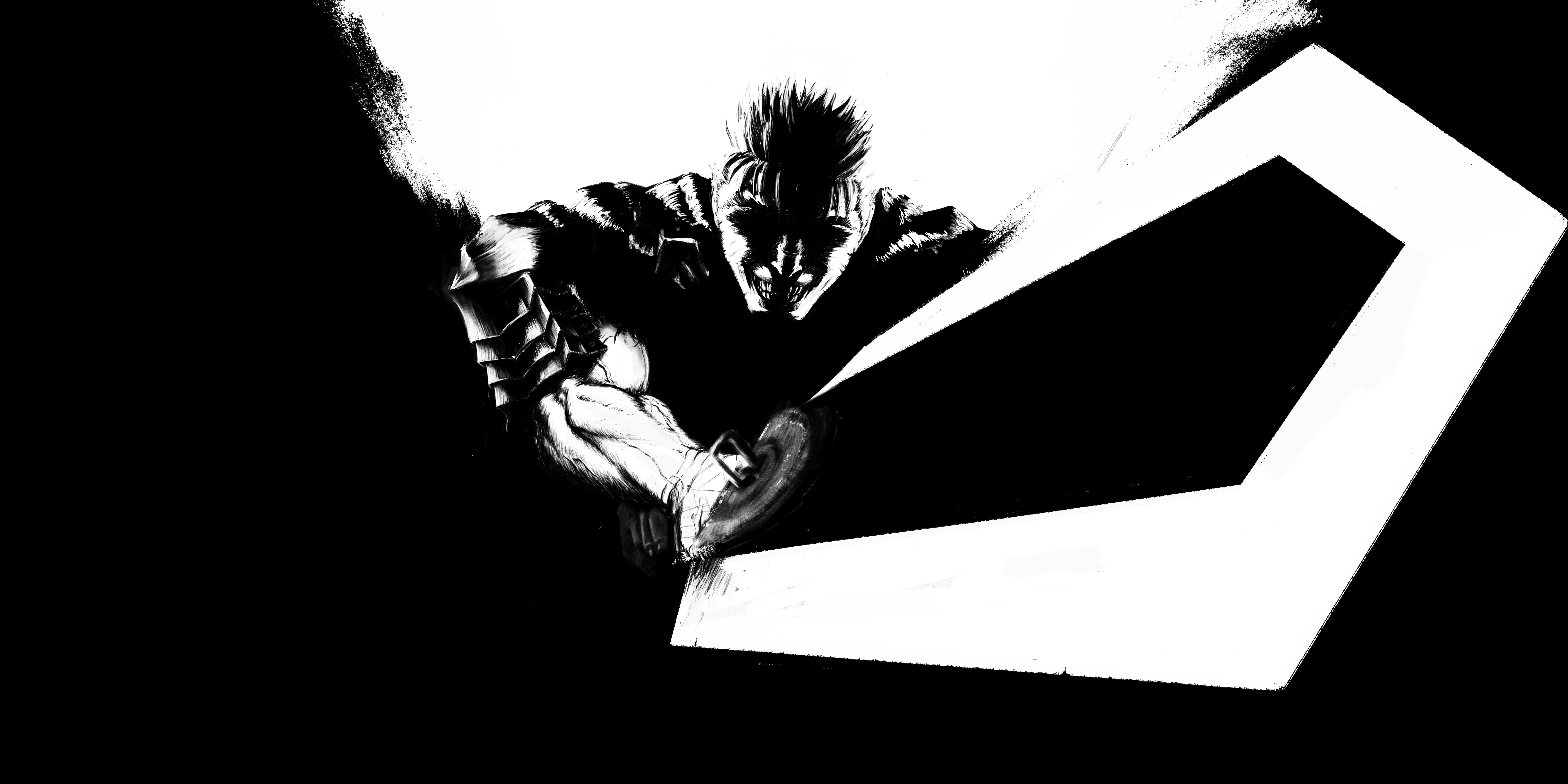 Guts Berserk Wallpaper Minimalista 4K