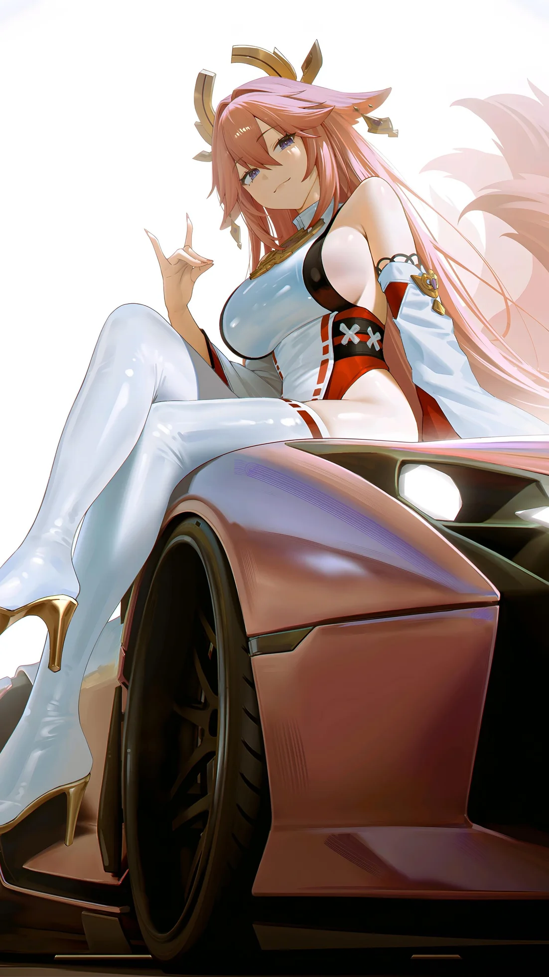 Yae Miko Auto Sportiva Sfondo 4K