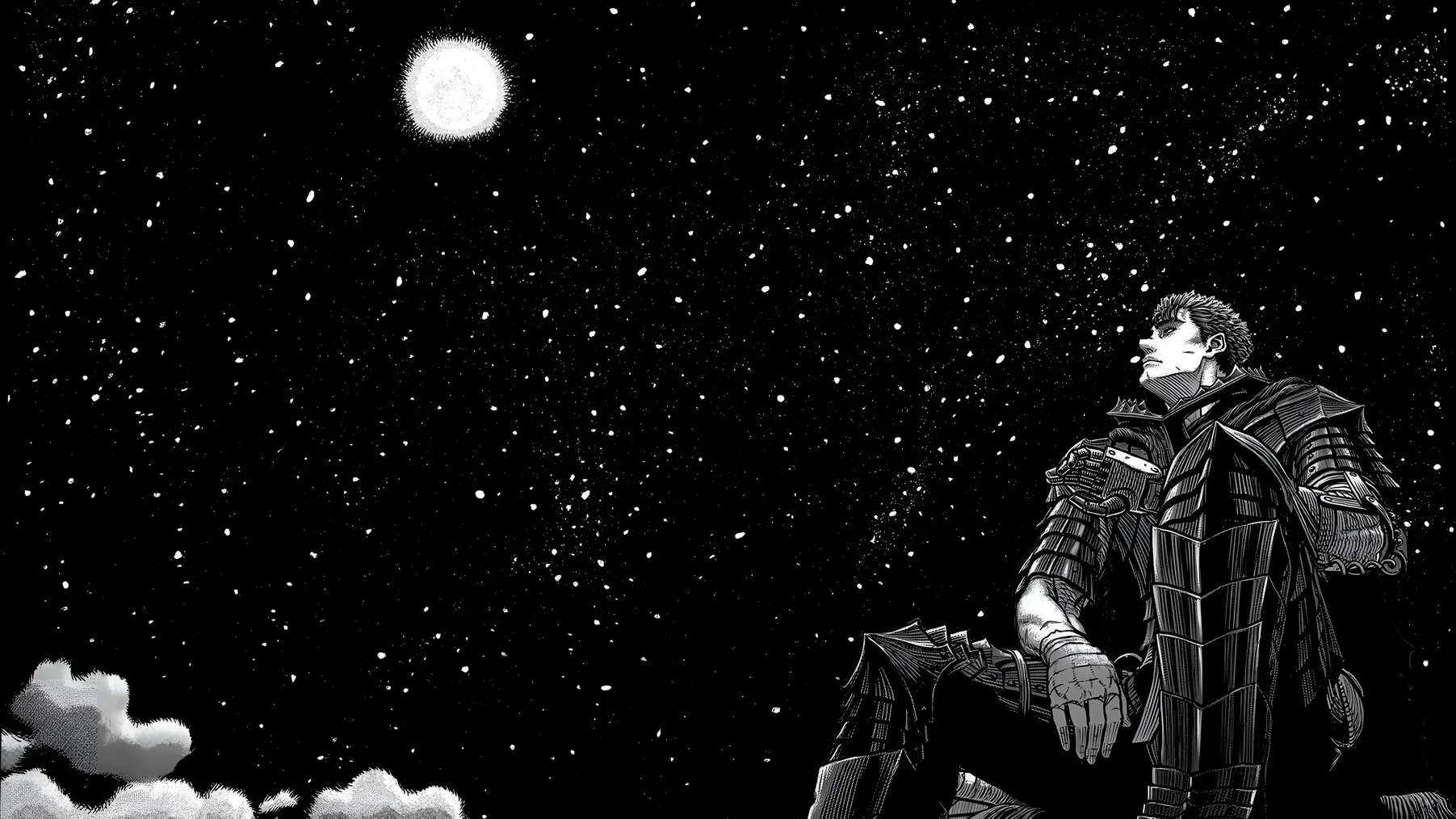 Guts Berserk Moonlight Manga Wallpaper 4K