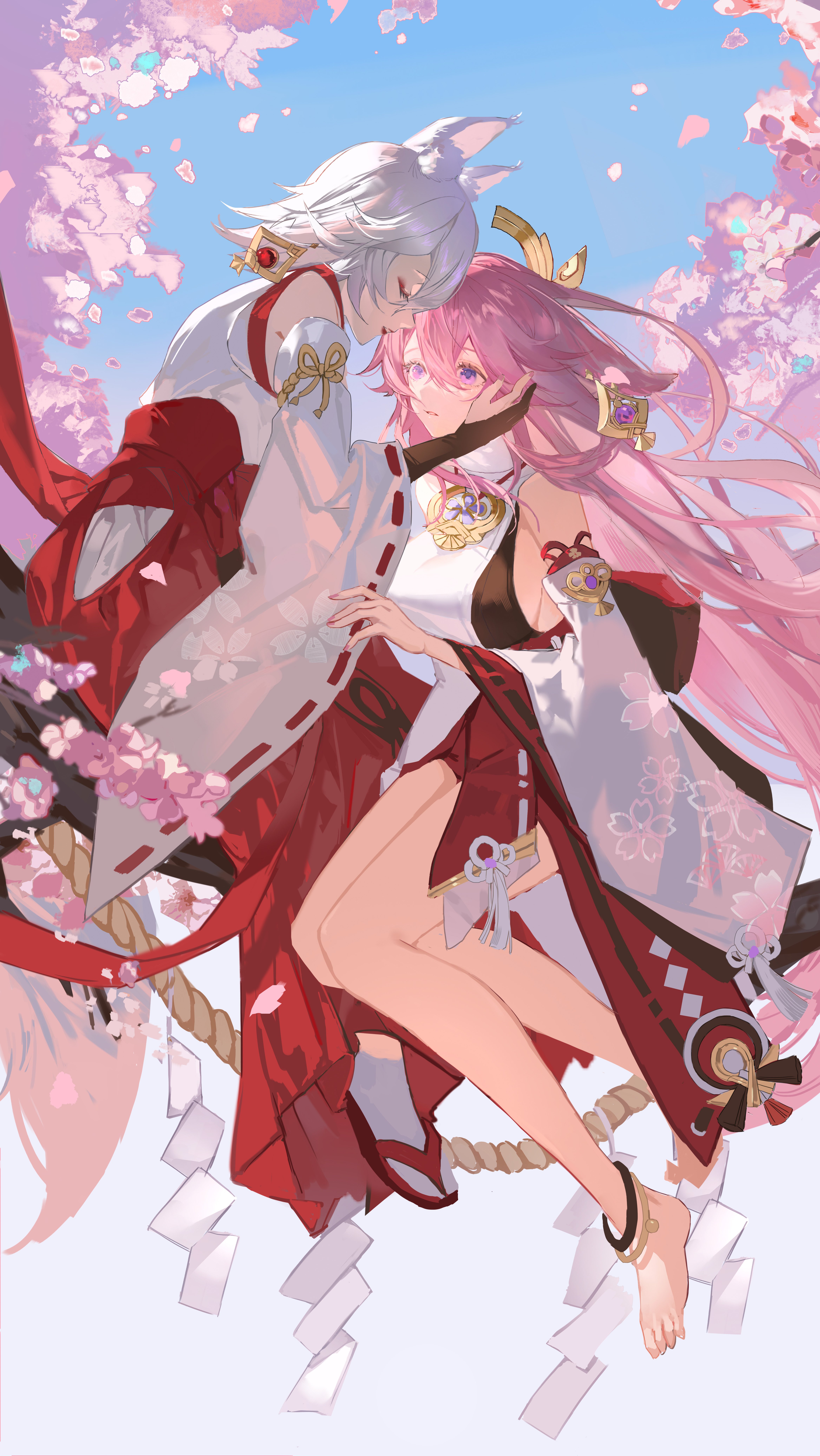Yae Miko Cherry Blossom Wallpaper Genshin Impact