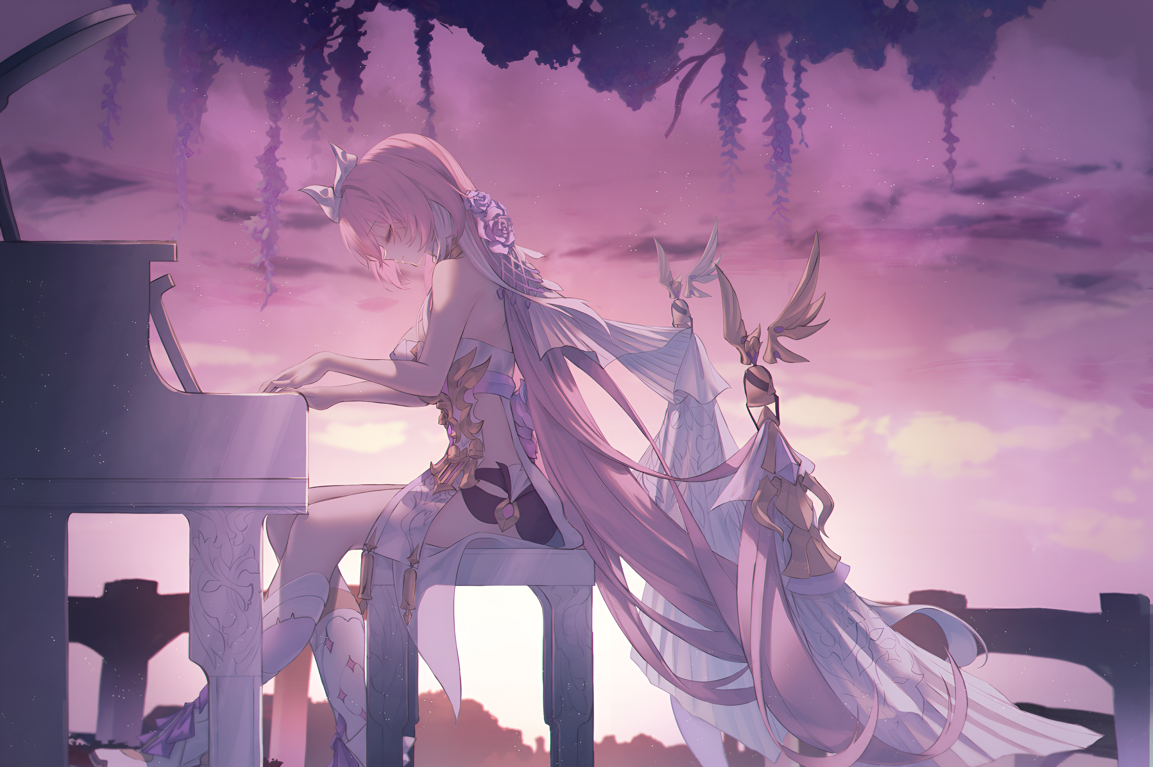 Elysia Piano Wallpaper – Honkai Impact 3rd 4K