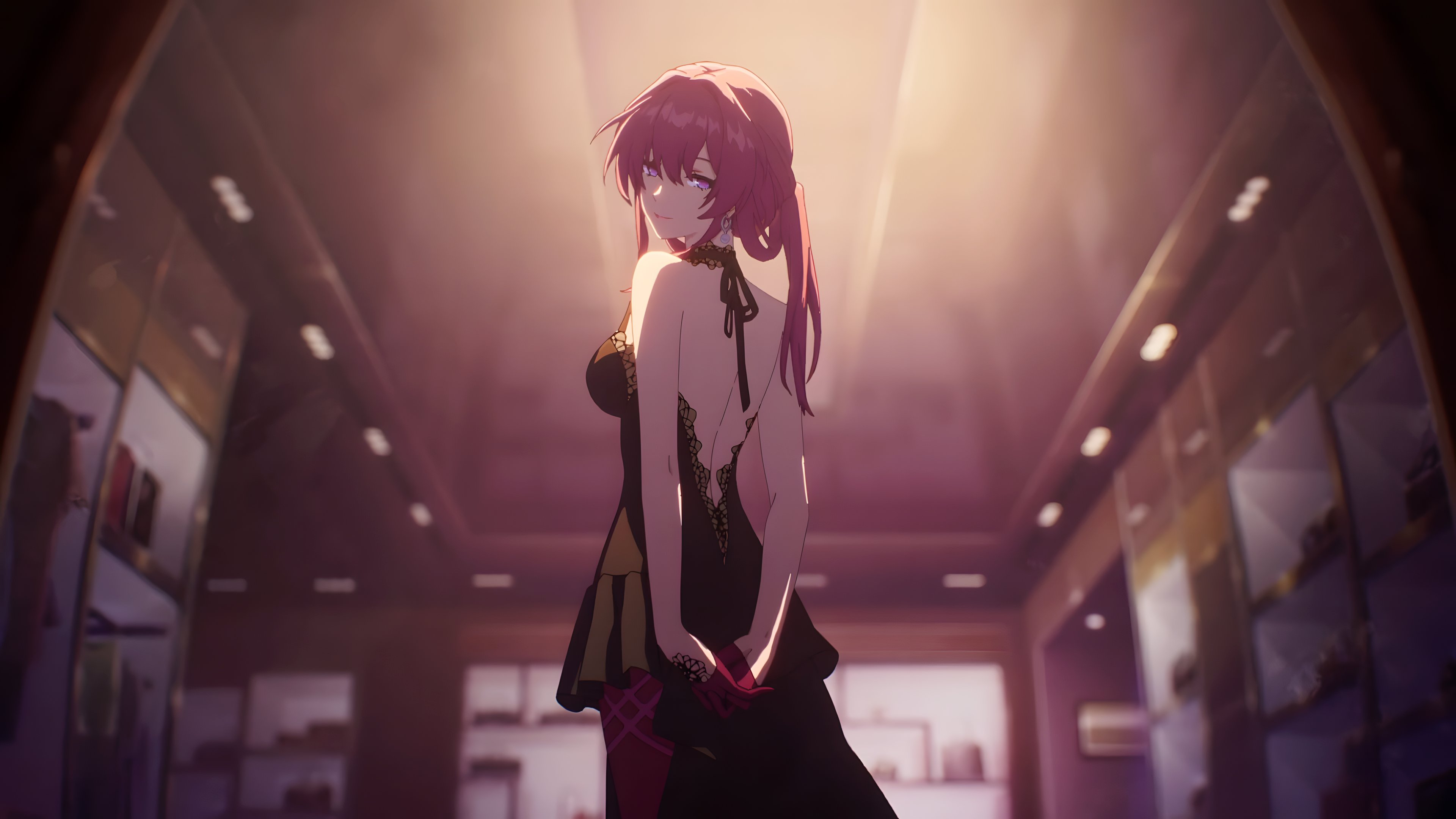 Kafka Elegant Dress Wallpaper – Honkai: Star Rail