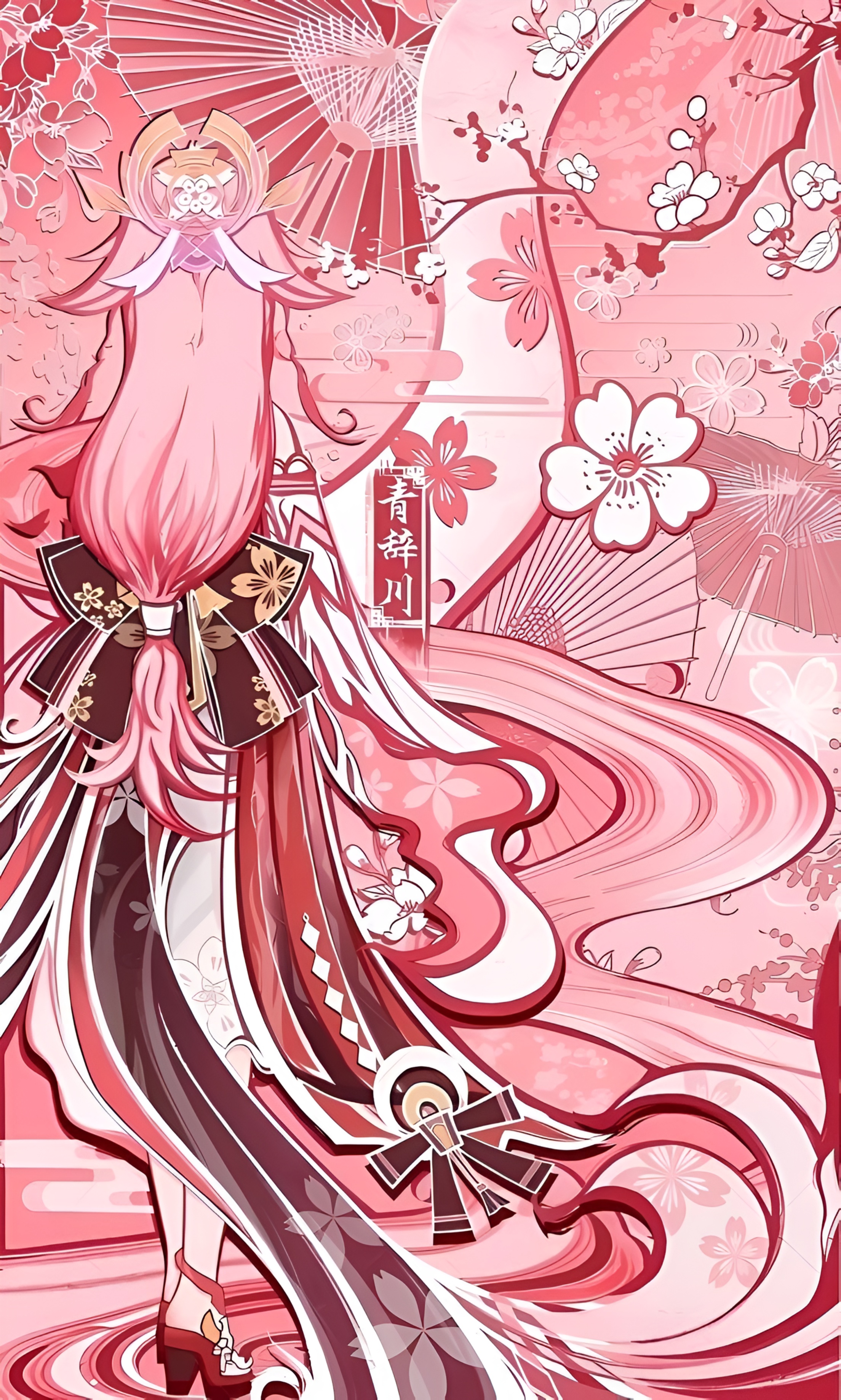 Yae Miko Cherry Blossom 4K Wallpaper