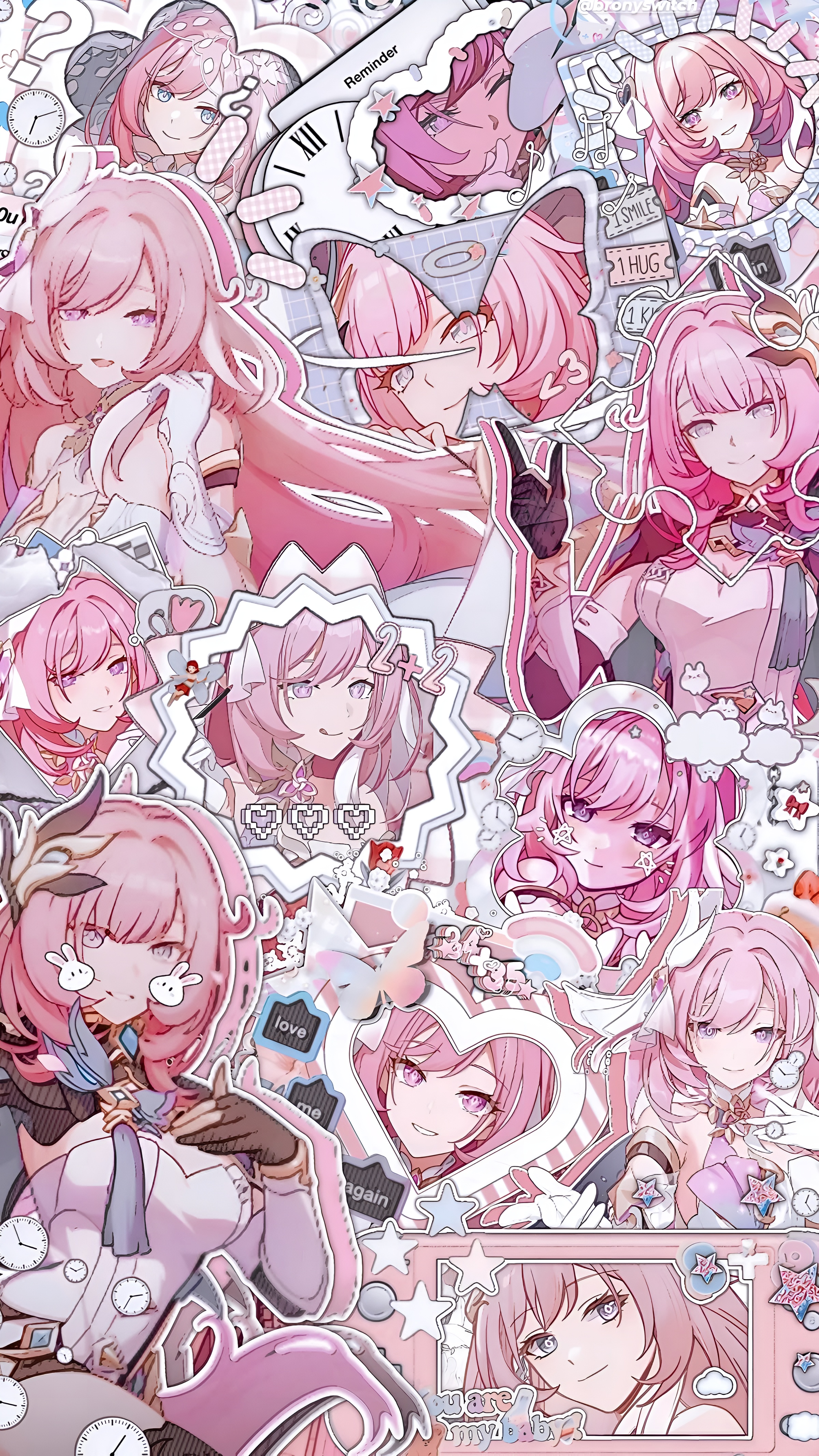 Elysia Pink Aesthetic Collage Wallpaper 4K