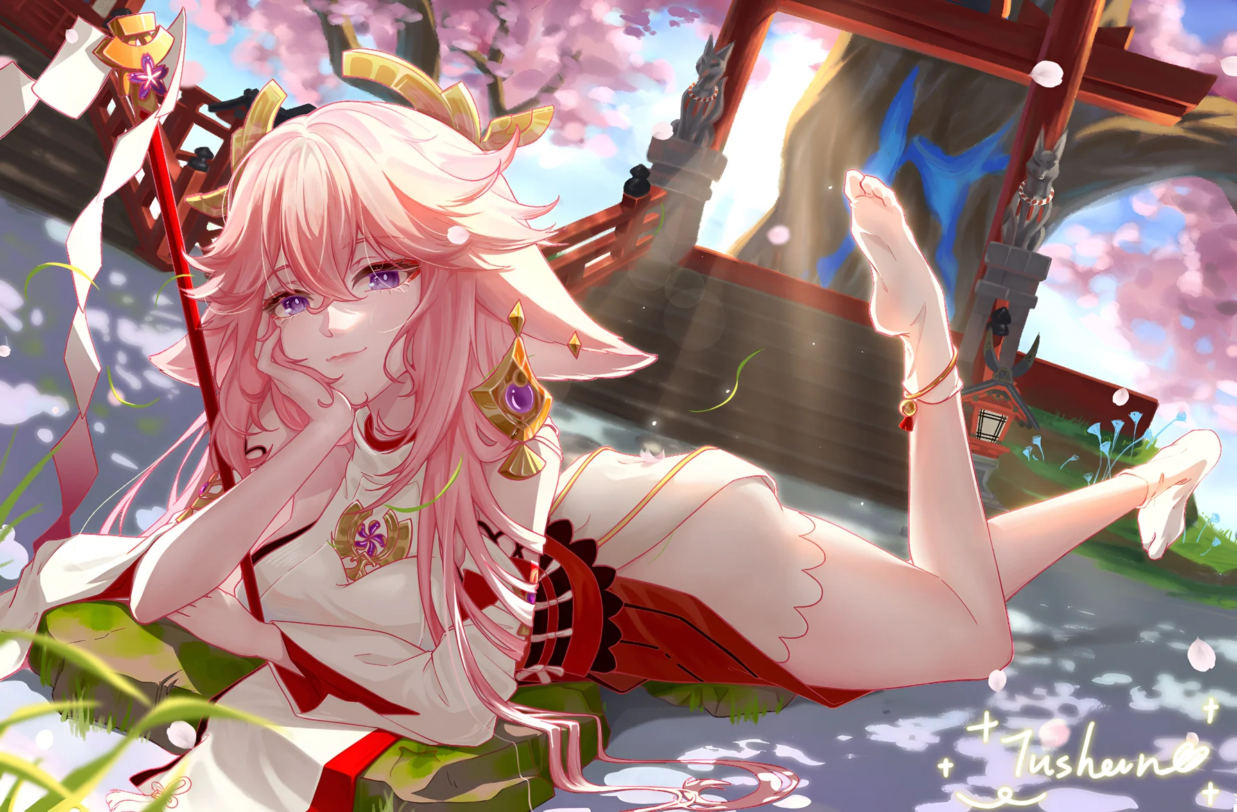 Fond d'Écran 4K de Yae Miko de Genshin Impact