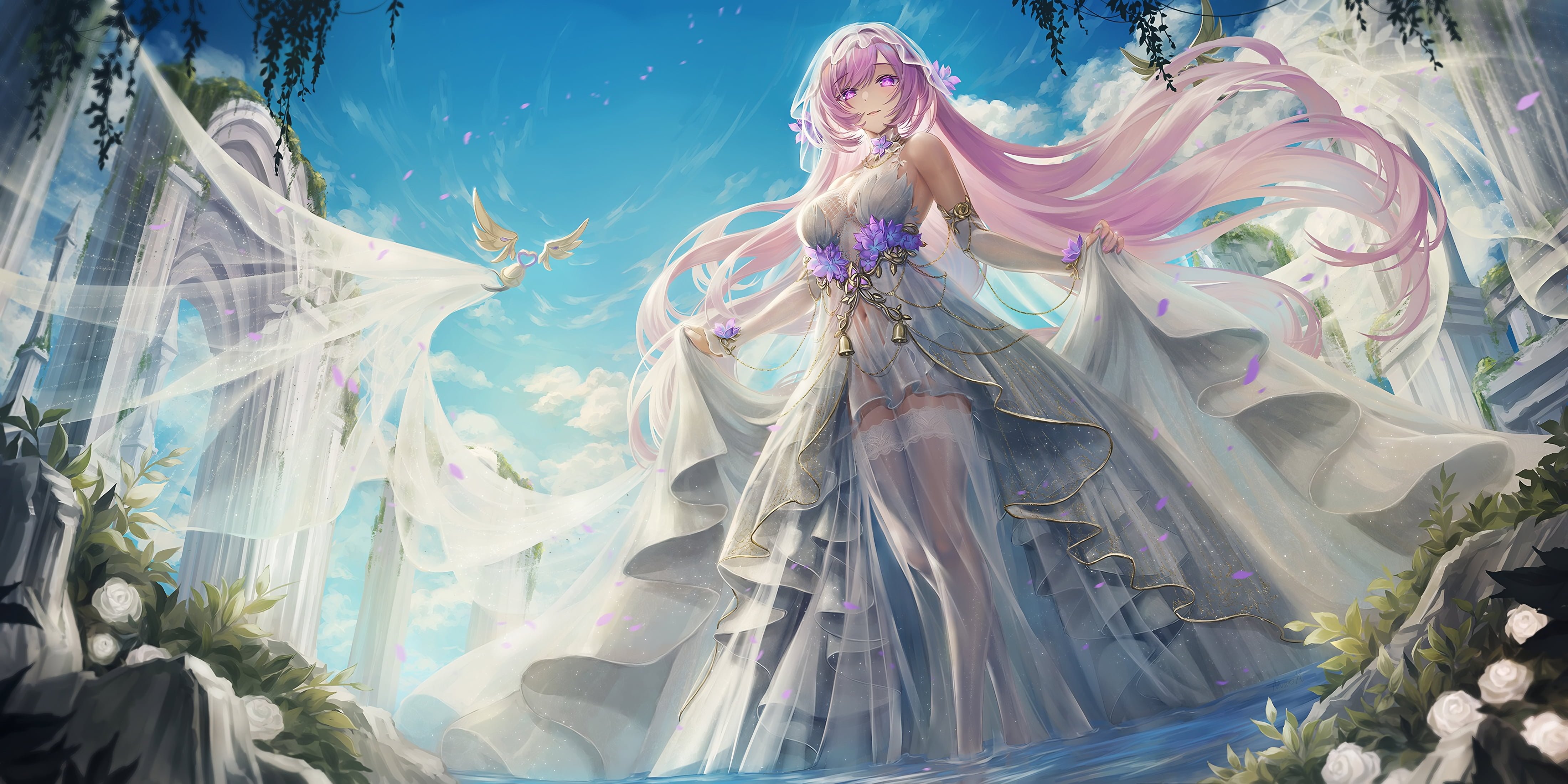 Elysia Wedding Dress Wallpaper – Honkai Impact 3rd