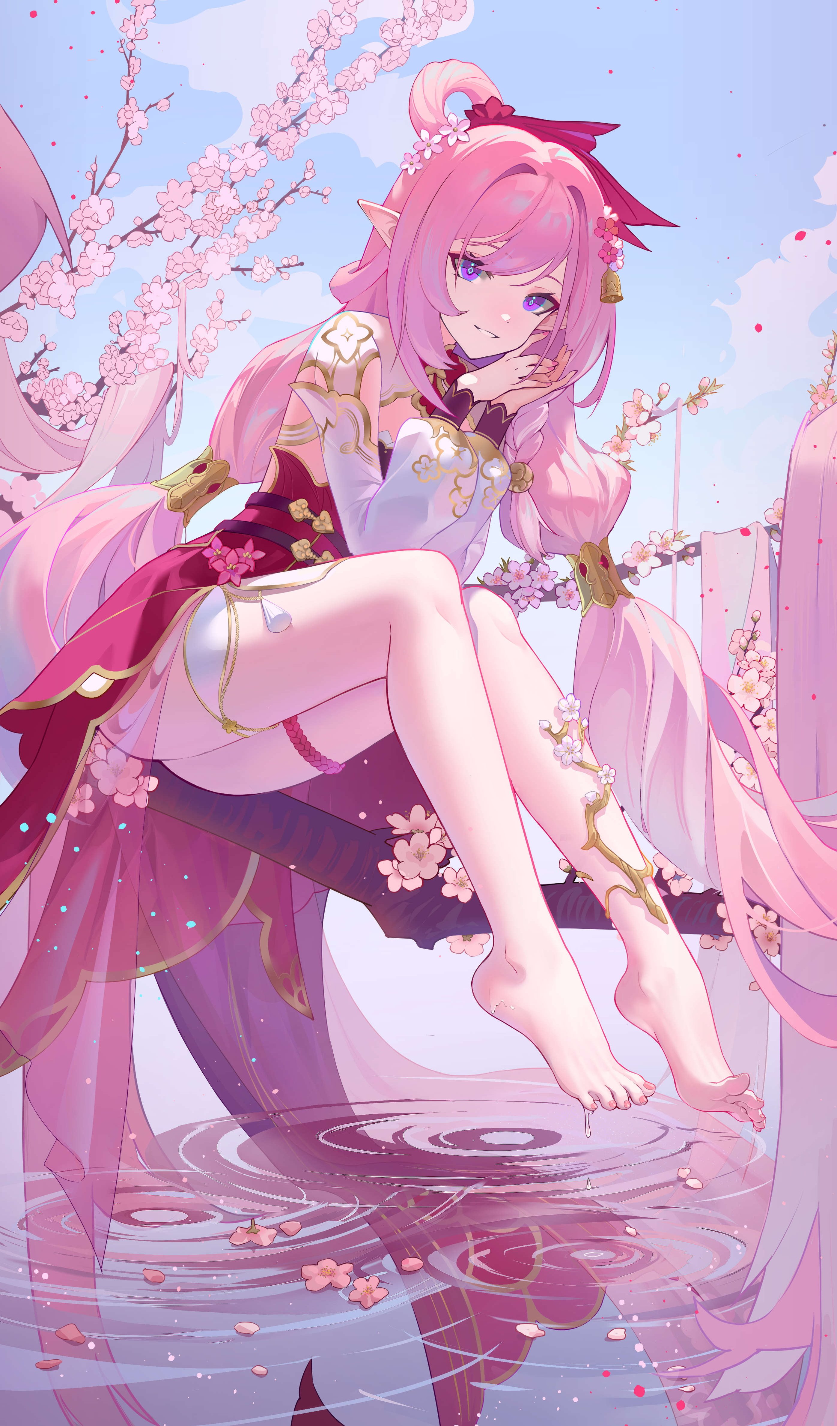 Elysia Cherry Blossom 4K Anime Wallpaper