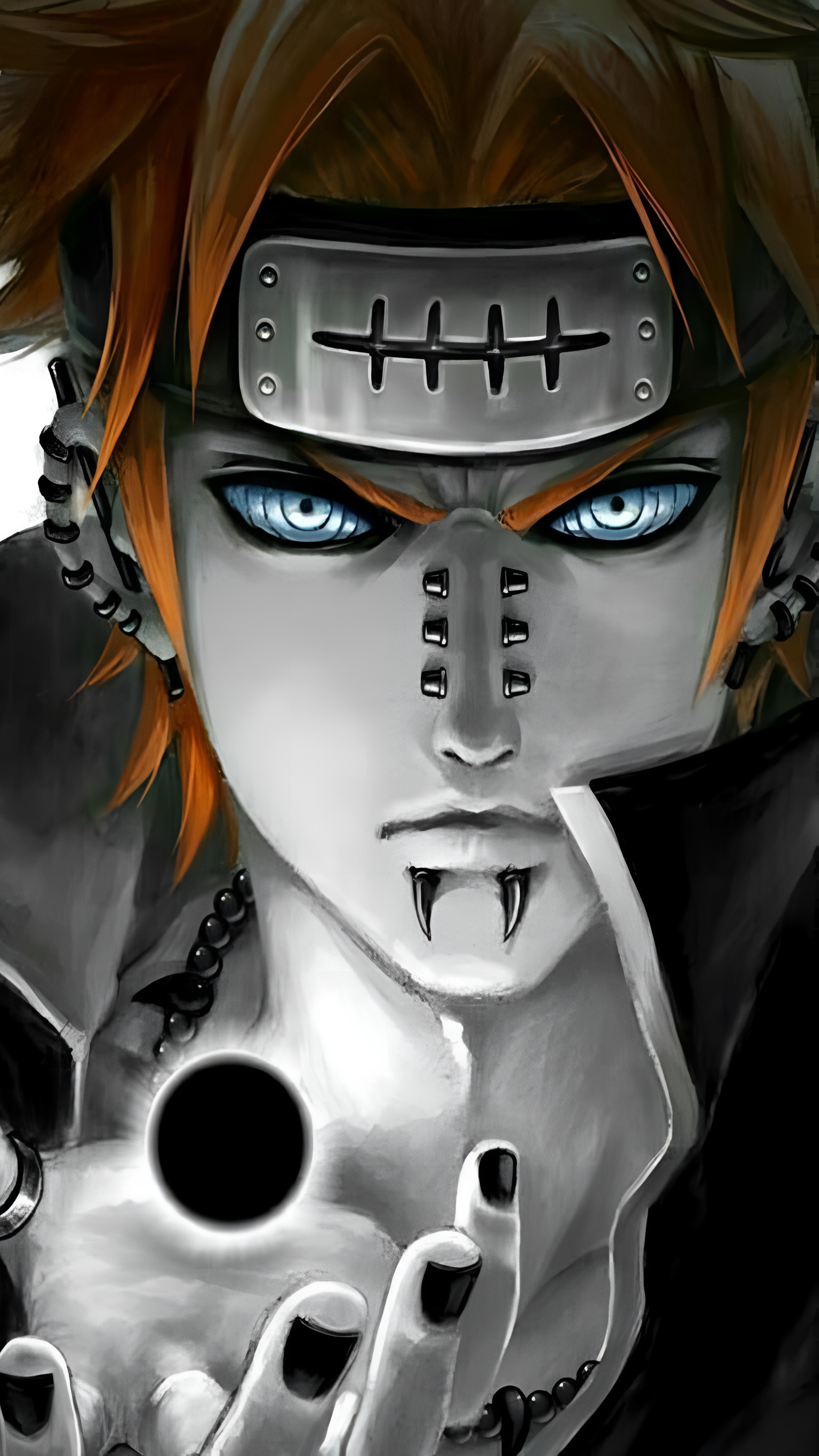 Pain Naruto 4K Wallpaper – Rinnegan Close-Up