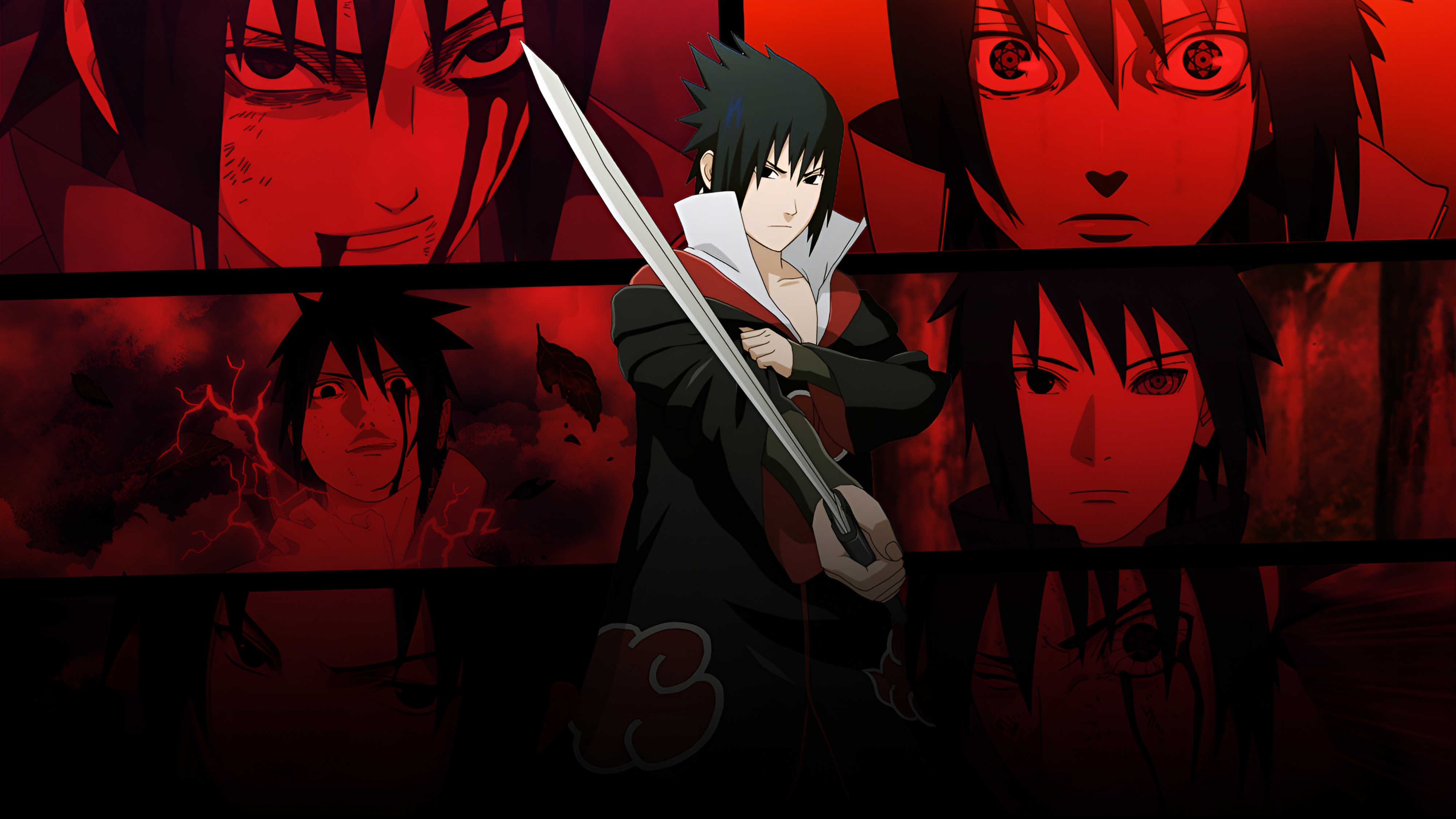 Sasuke Uchiha Akatsuki 4K Wallpaper