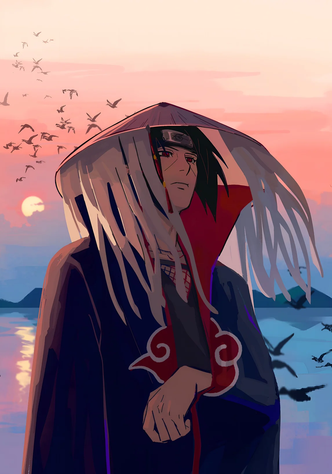 Itachi Uchiha Akatsuki Sunset Wallpaper 4K