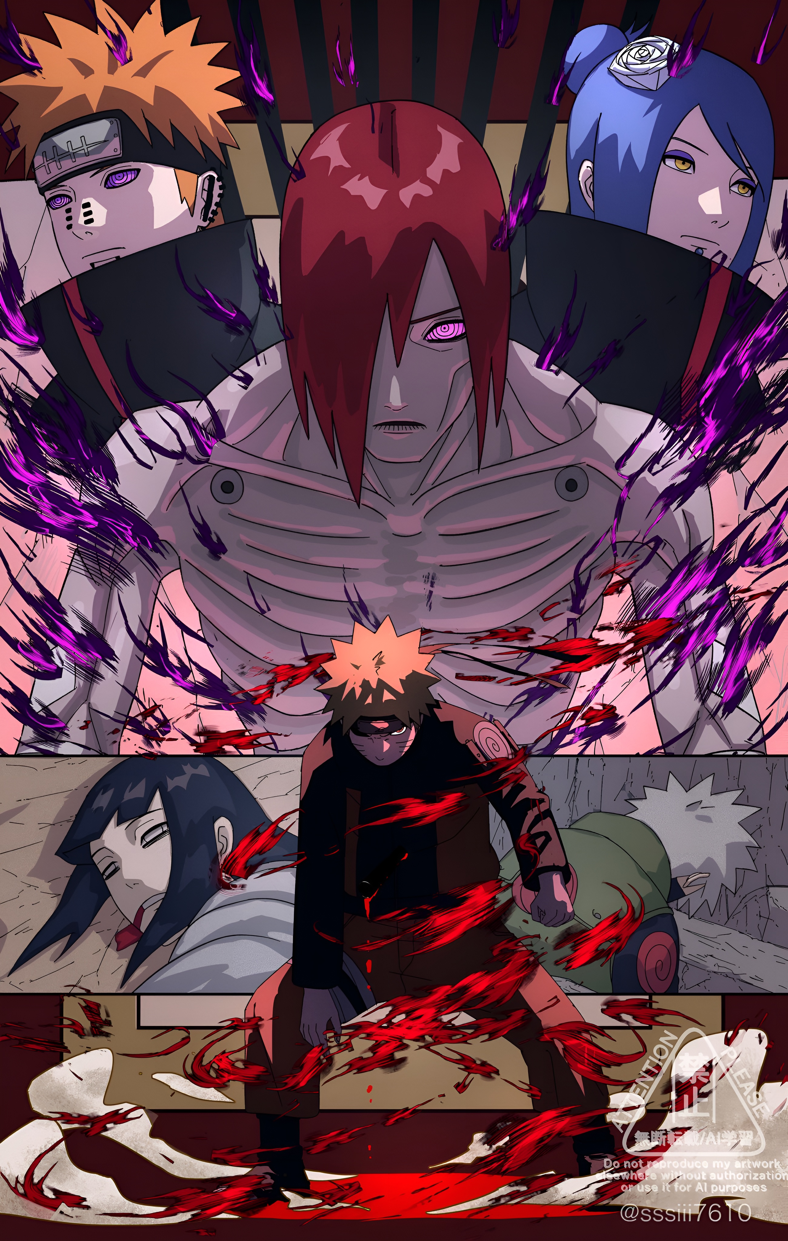 Naruto VS Pain Epic Battle Wallpaper 4K