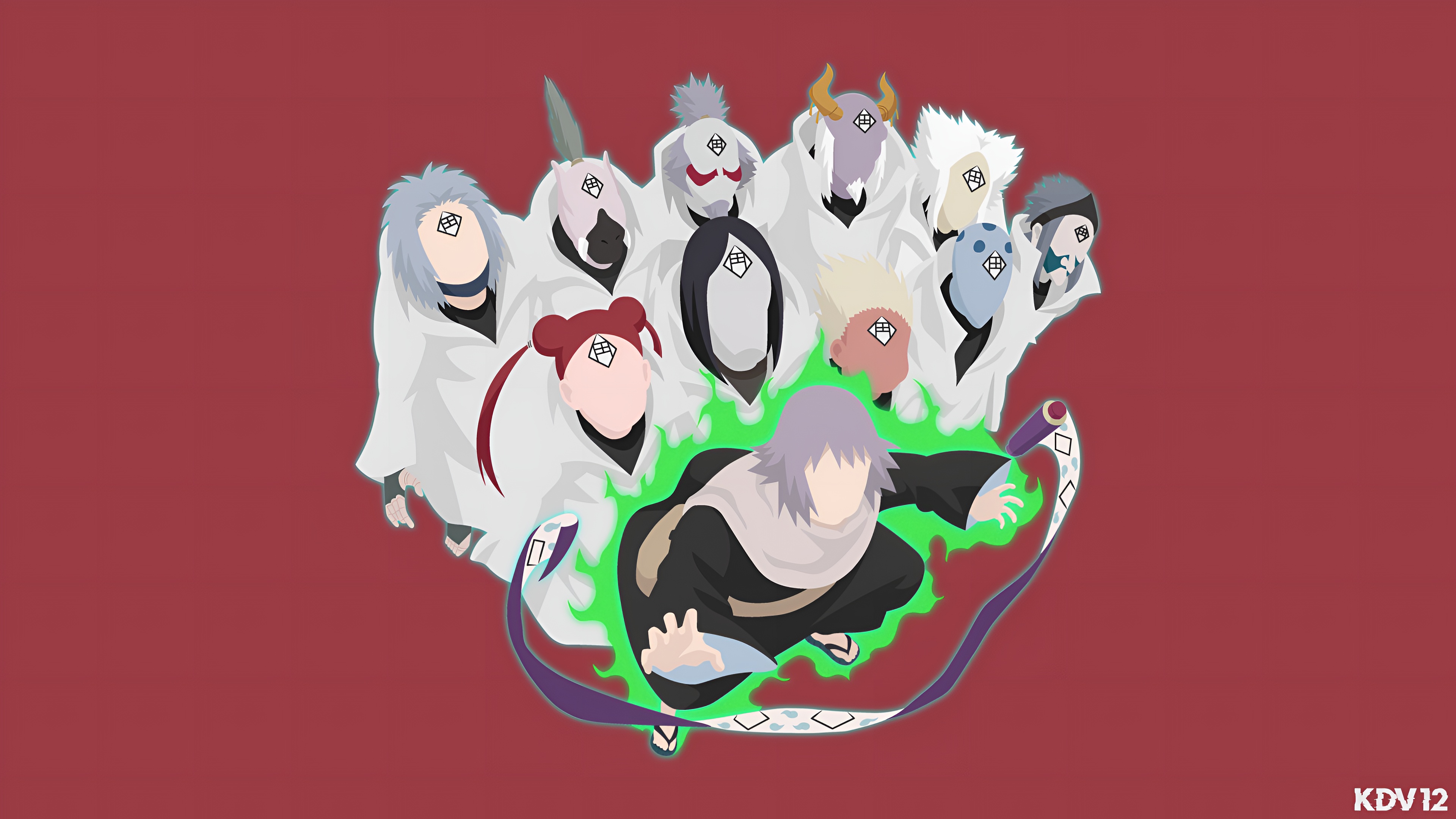 Chiyo Minimalist Wallpaper with White Zetsu Army