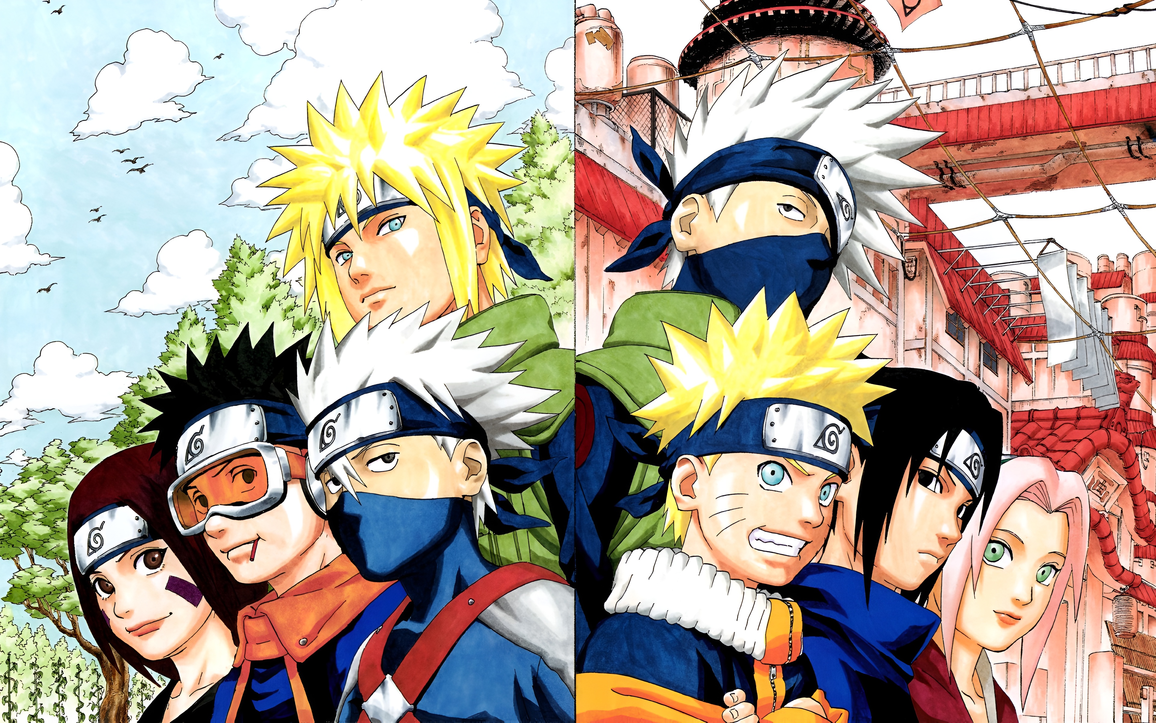 Naruto Wallpaper – Kakashi and Minato Teams