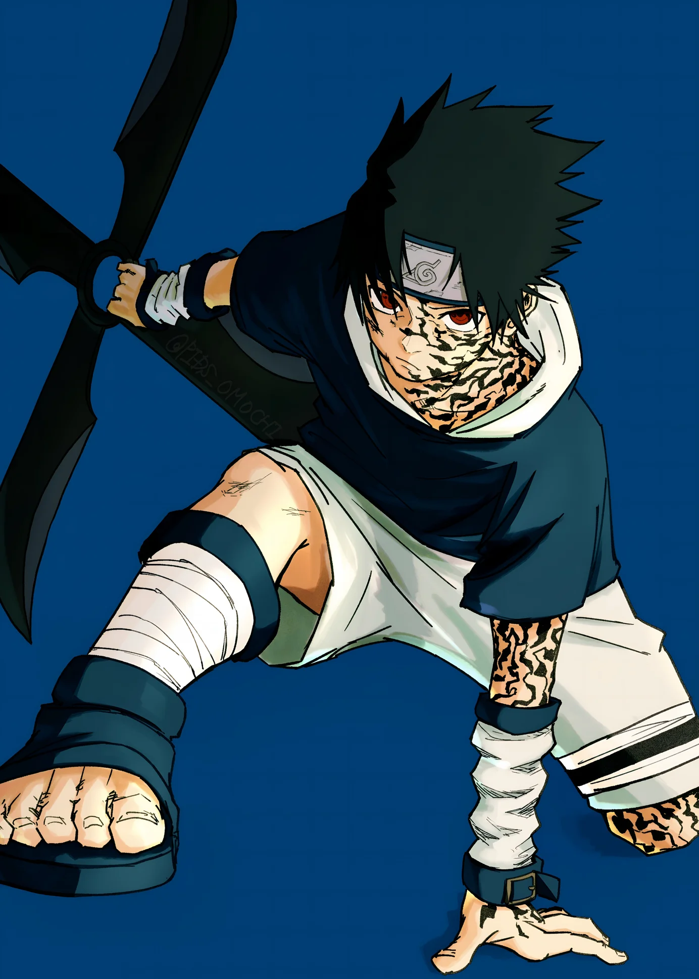 Sasuke Uchiha Fluchmal Hintergrundbild 4K
