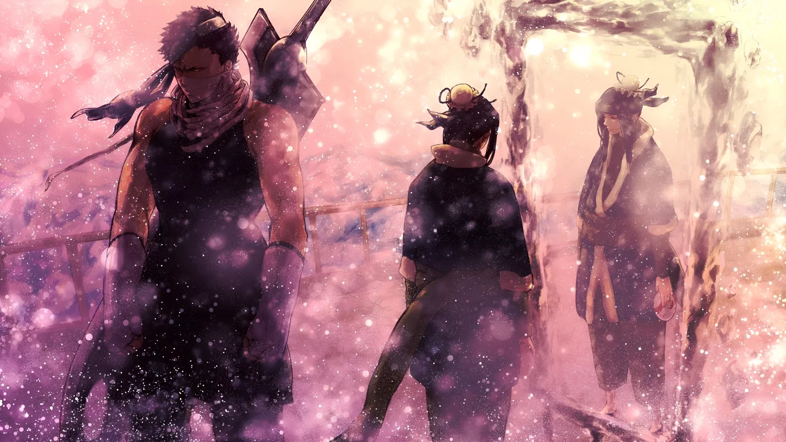 Imagine de fundal anime Zabuza și Haku Snow 4K