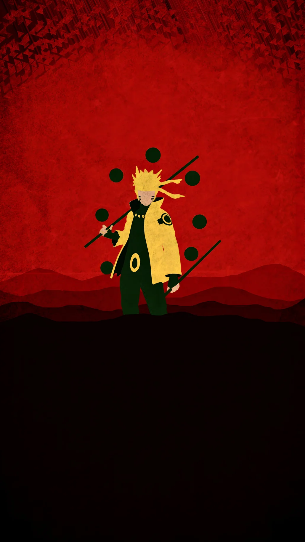 Naruto Uzumaki Minimalist 4K Wallpaper Red
