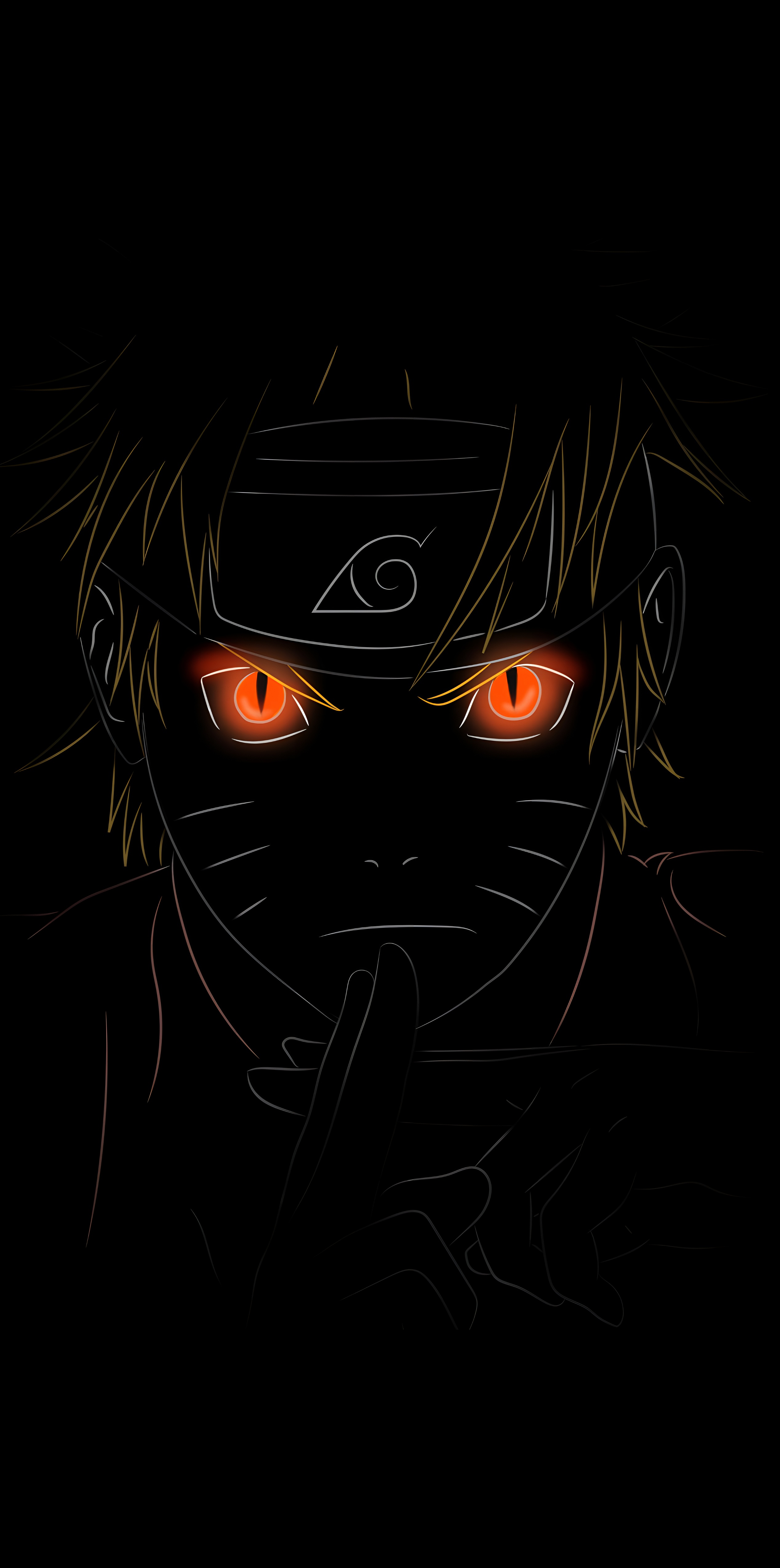 Naruto Uzumaki Dark Amoled Minimalist Wallpaper 4K