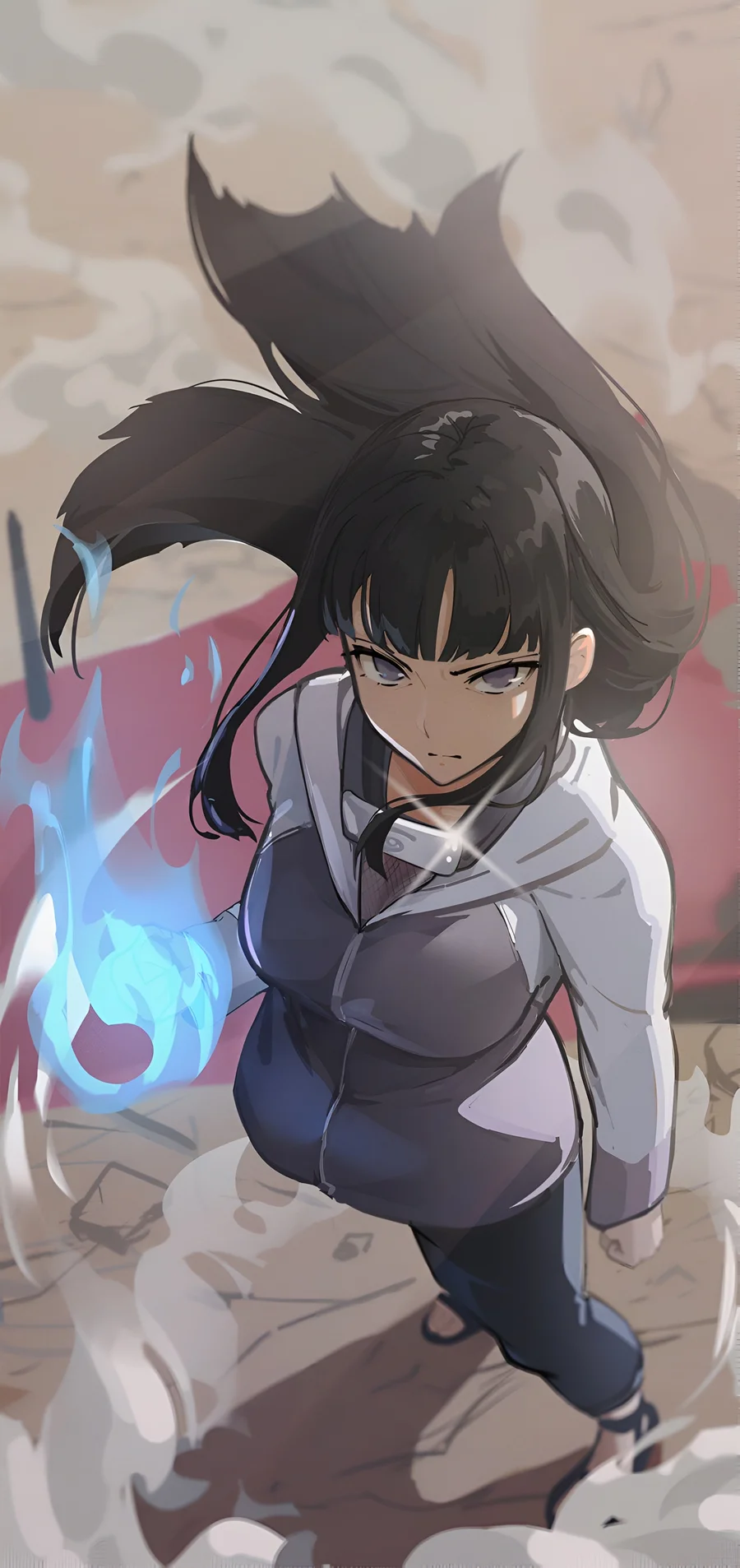 Hinata Blue Flame Wallpaper 4K High Resolution