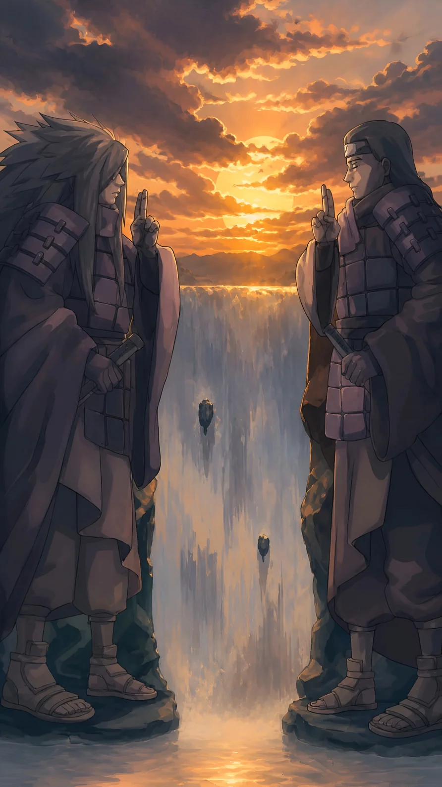 ناروٹو وال پیپر - مدارا اور ہاشیراما سن سیٹ اسٹینڈ آف