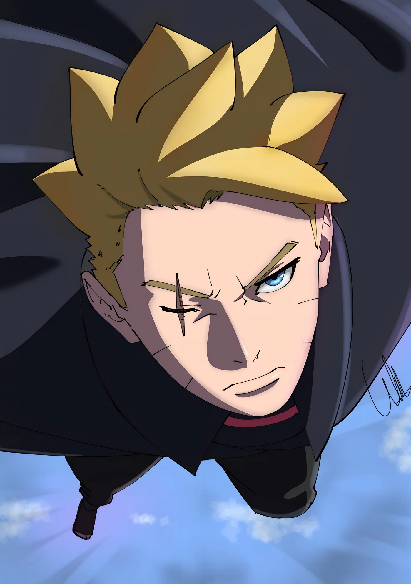 Imagini de fundal Boruto Uzumaki Aerial Dive 4K