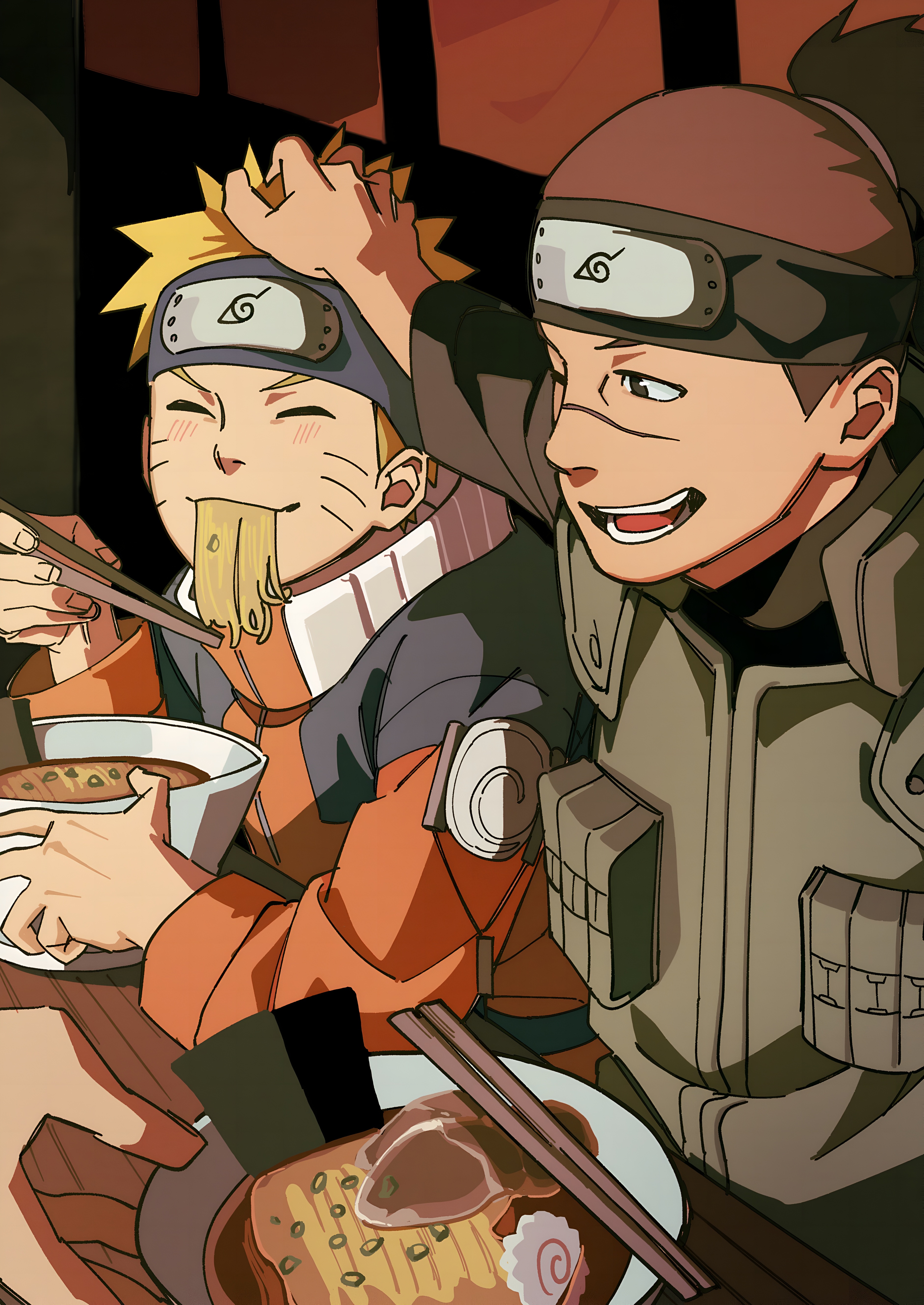 Naruto and Iruka Ramen Dinner Wallpaper