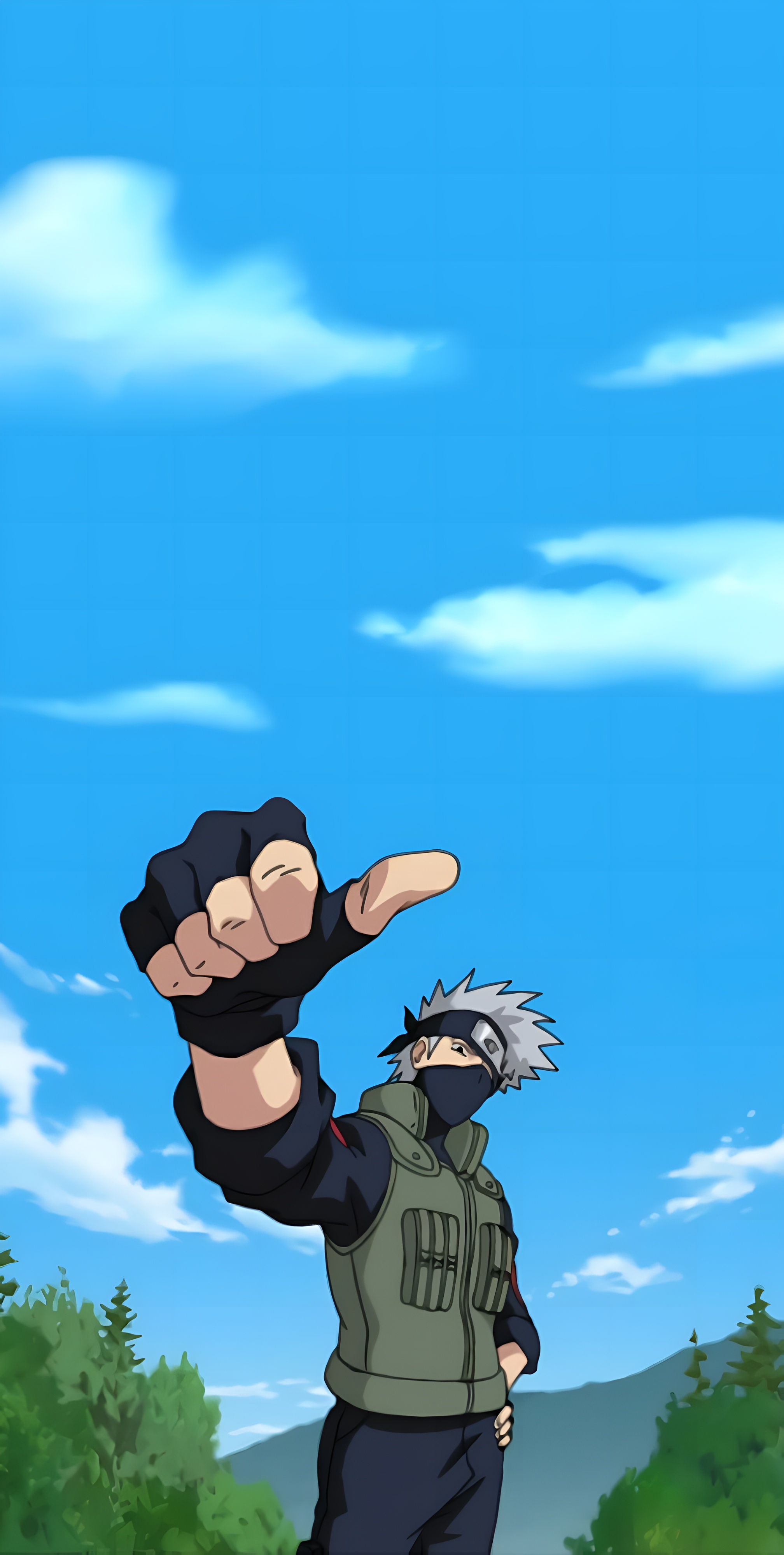Kakashi Hatake 4K Anime Wallpaper Blue Sky