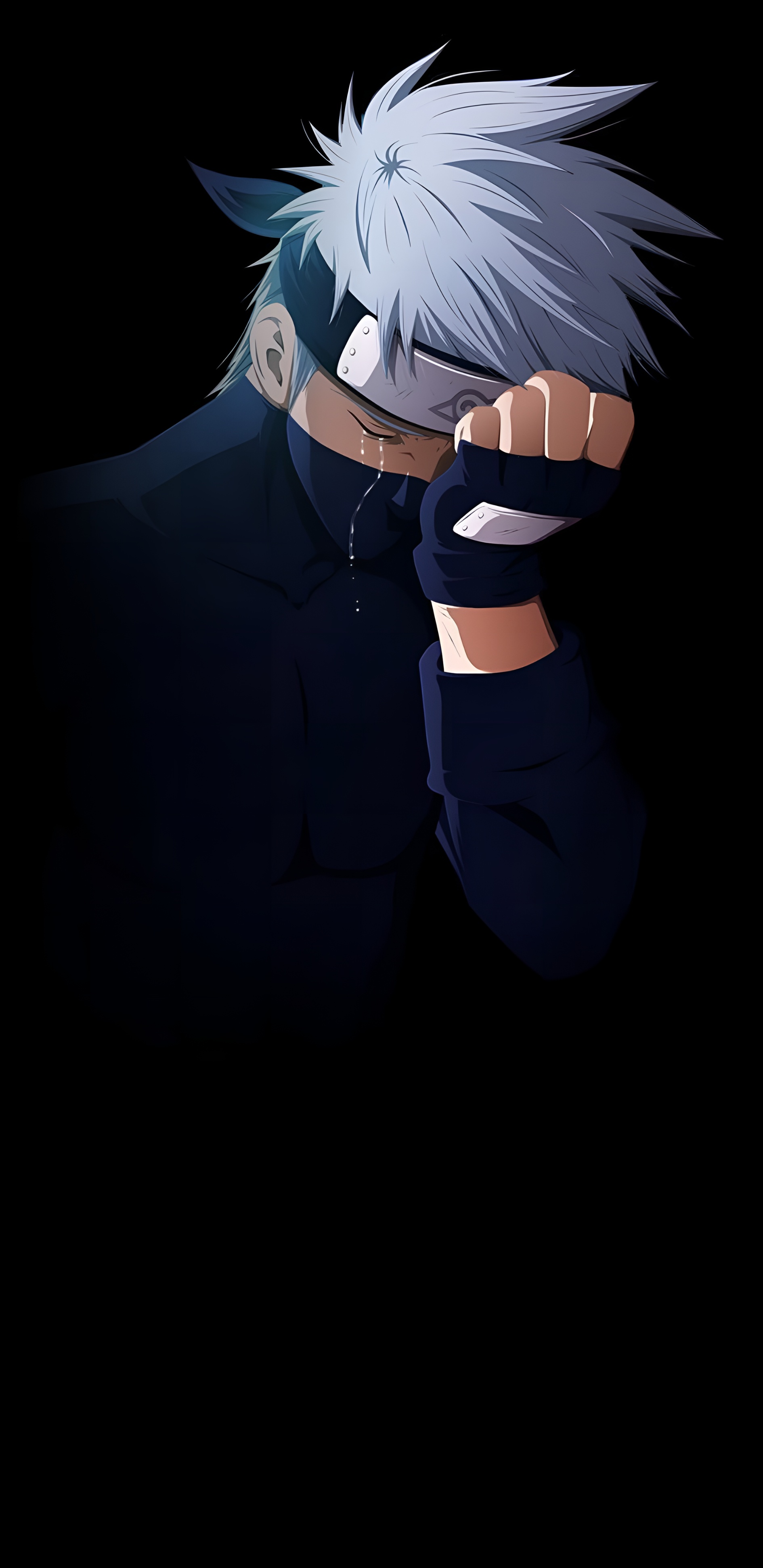 Kakashi Hatake Crying Dark 4K Wallpaper