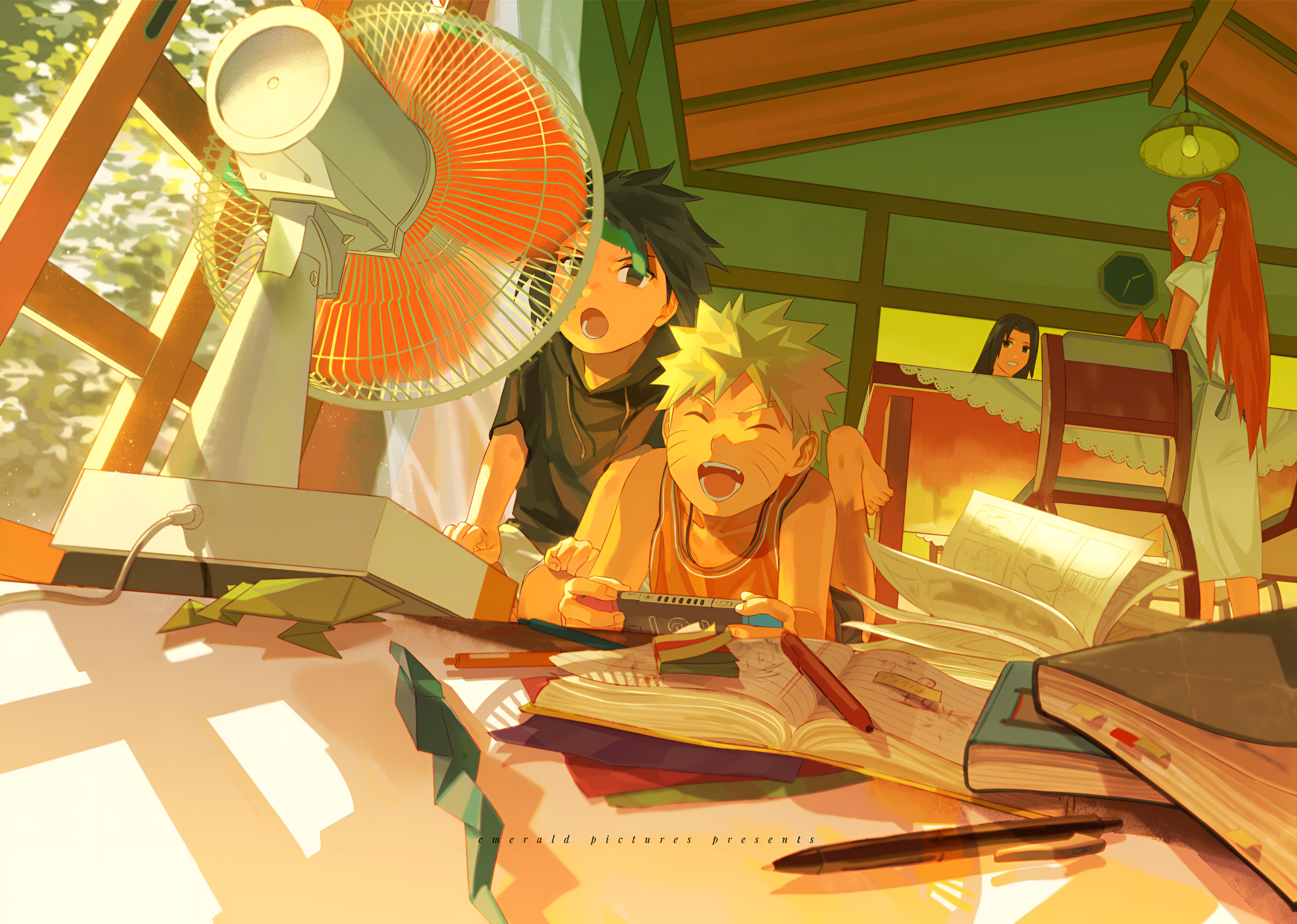 Naruto and Sasuke Childhood Summer Day Wallpaper