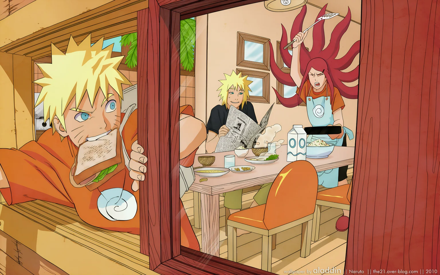 Imagini de fundal Naruto Family Morning Scene 4K