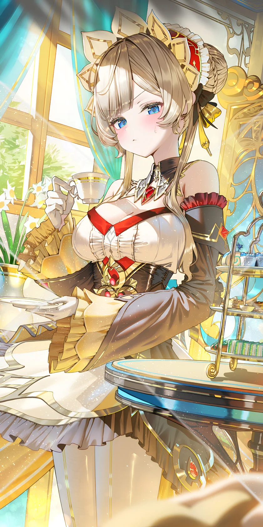 Sandrone Tea Time Wallpaper – Genshin Impact 4K
