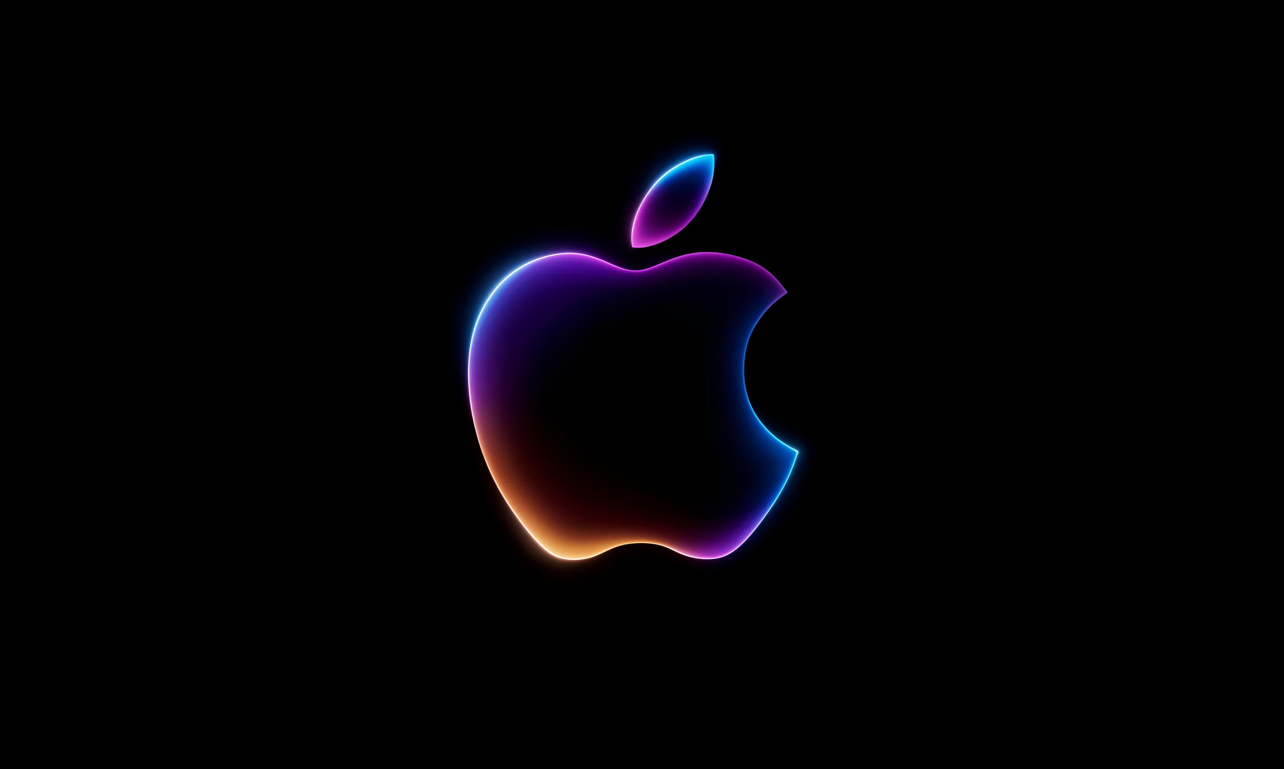 Apple Neon Glow macOS Wallpaper 4K
