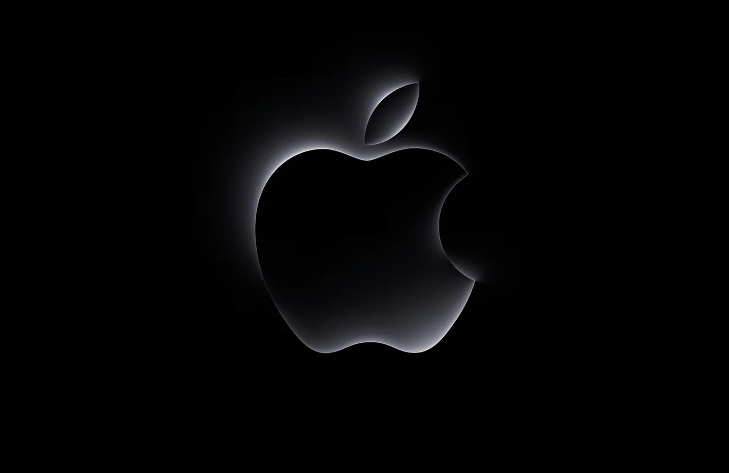 Apple Logo Dark Glow macOS 4K Wallpaper