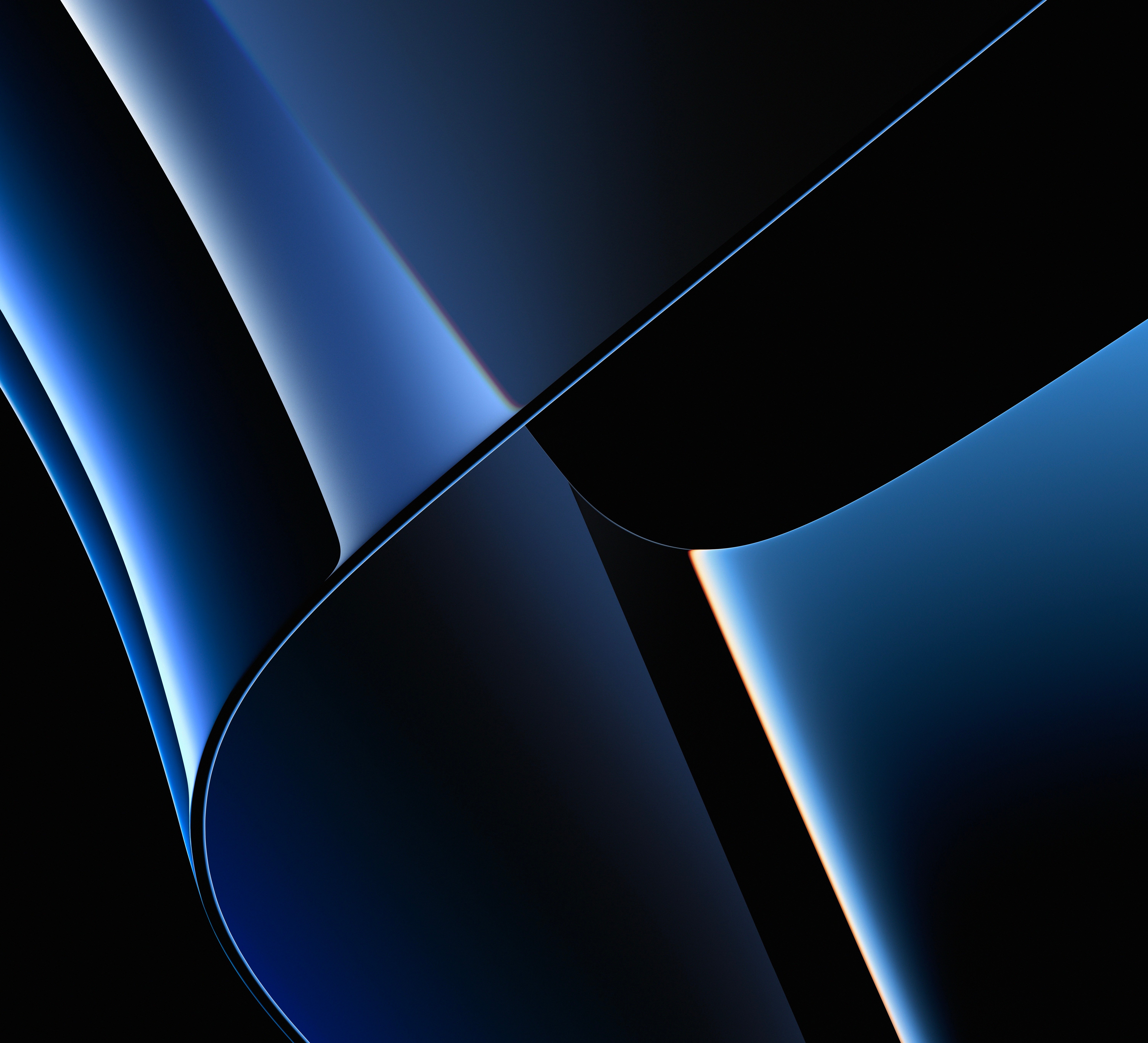 macOS Abstract Blue Curves 4K Wallpaper