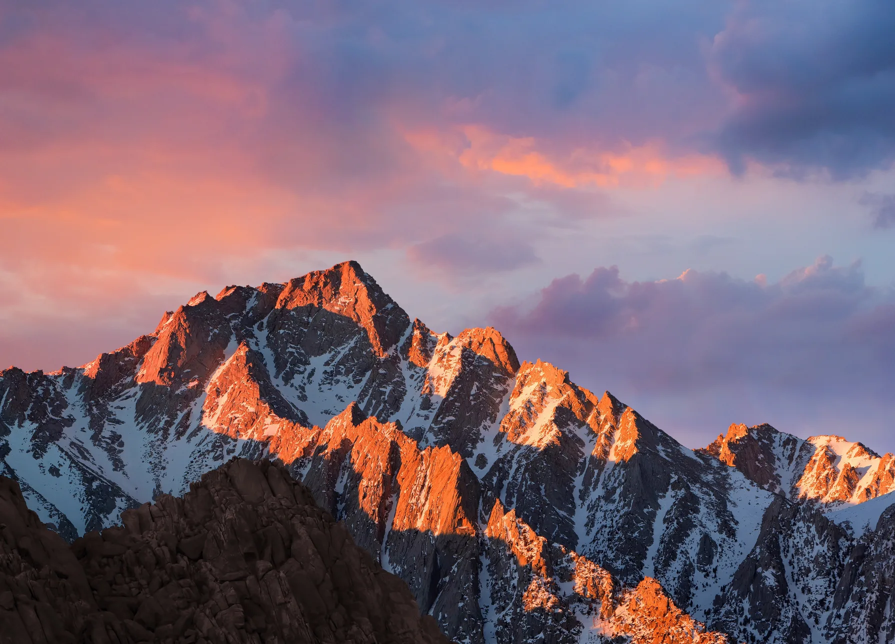 macOS Sierra Wallpaper – Alpine Sunset Mountain Peak