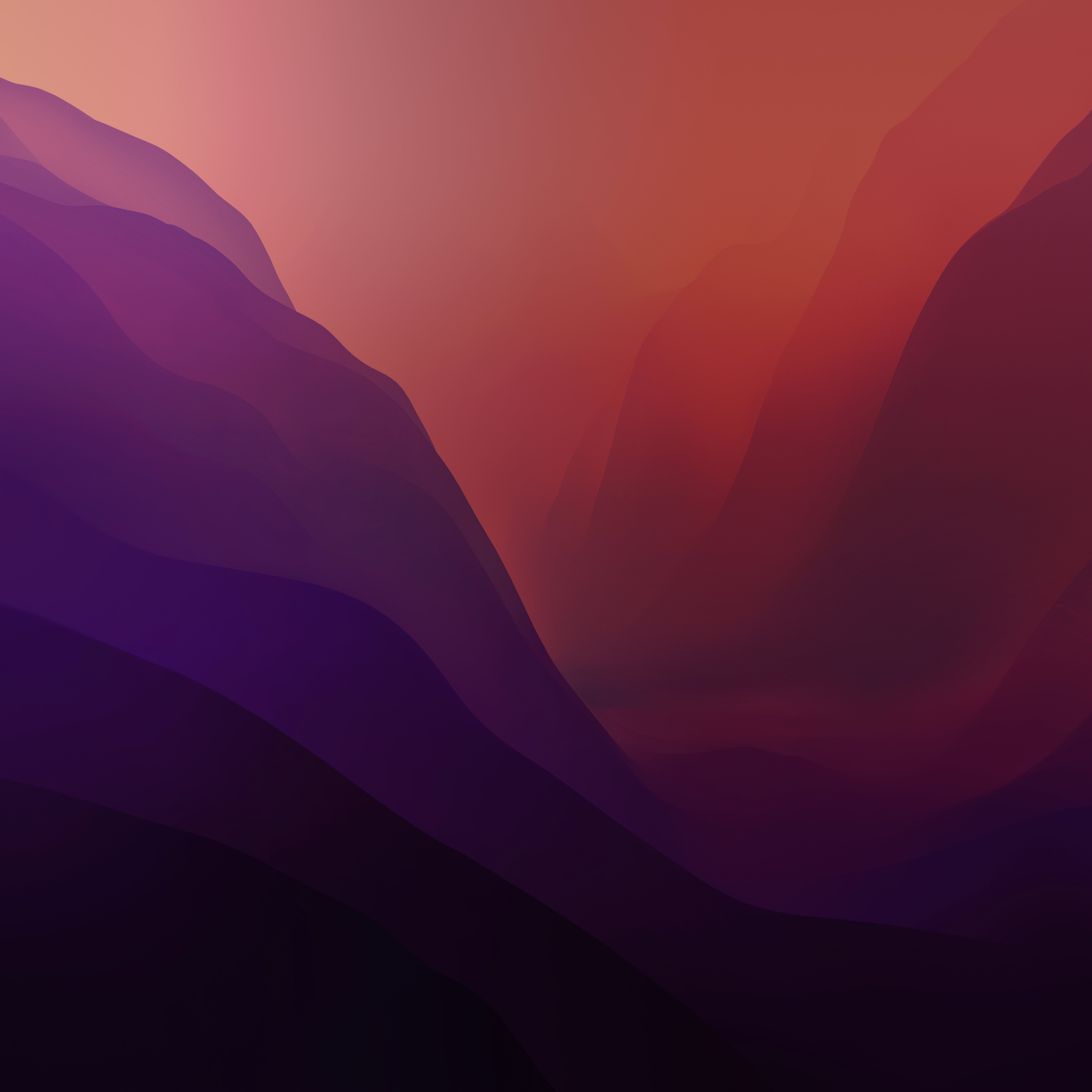 macOS Monterey Purple Sunset Mountain Wallpaper