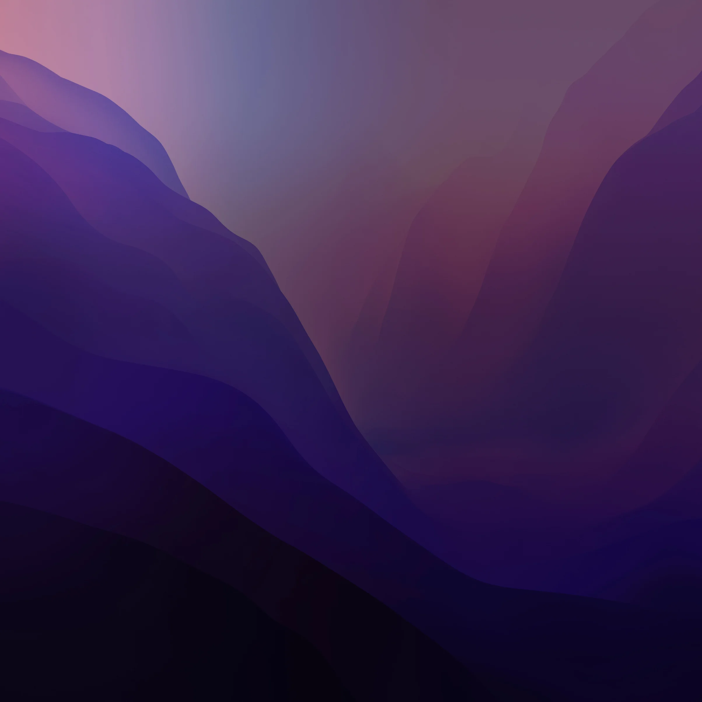 macOS Monterey Purple Mountain Gradient Wallpaper