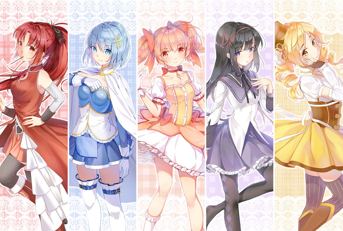 Madoka Magica Girls 4K Wallpaper