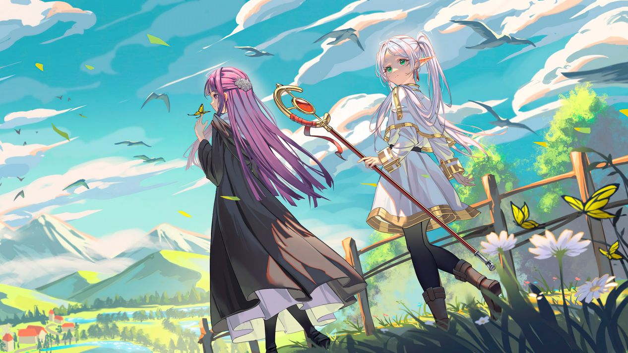 Frieren Podwójna Postać Anime Tapeta 4K