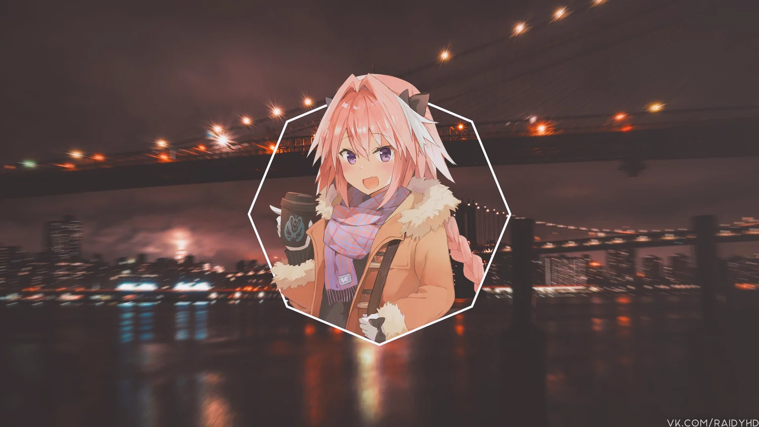 Astolfo Femboy Anime City Night Wallpaper