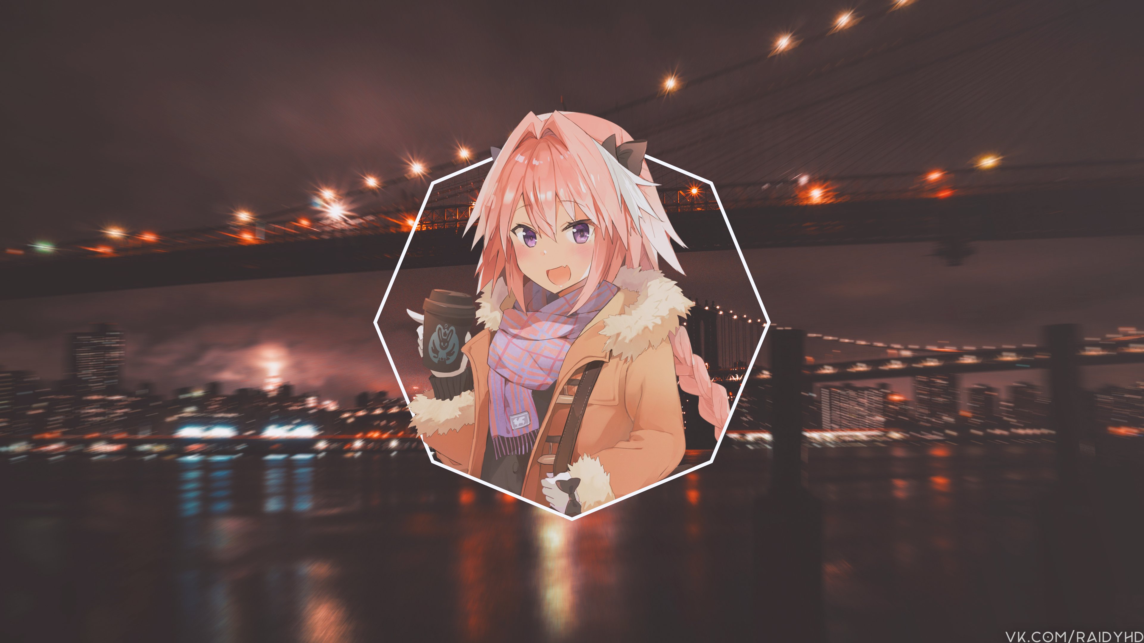 Astolfo Femboy Anime City Night Wallpaper