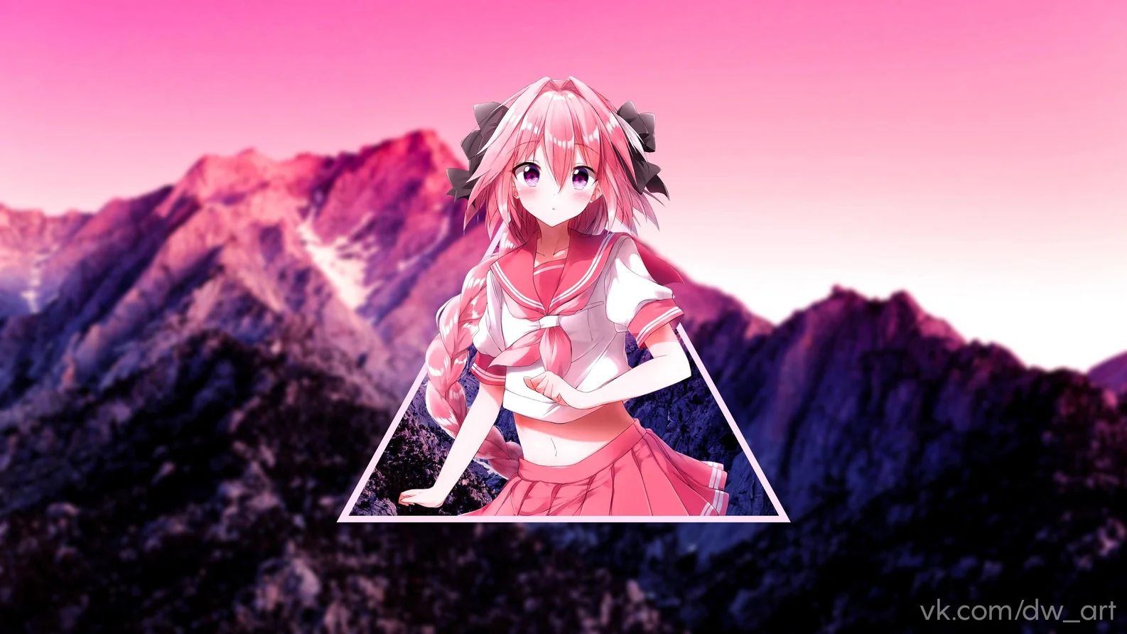 Astolfo Femboy Anime 4K Mountain Wallpaper