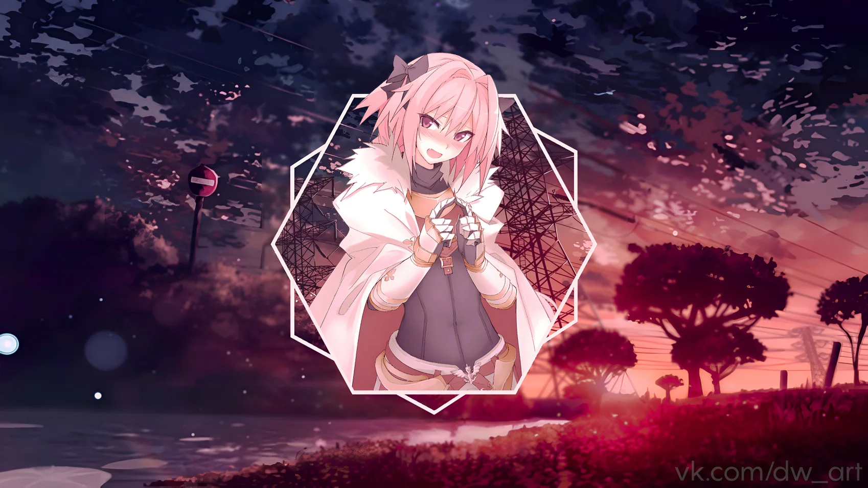 Astolfo Femboy Anime 4K Wallpaper Sunset