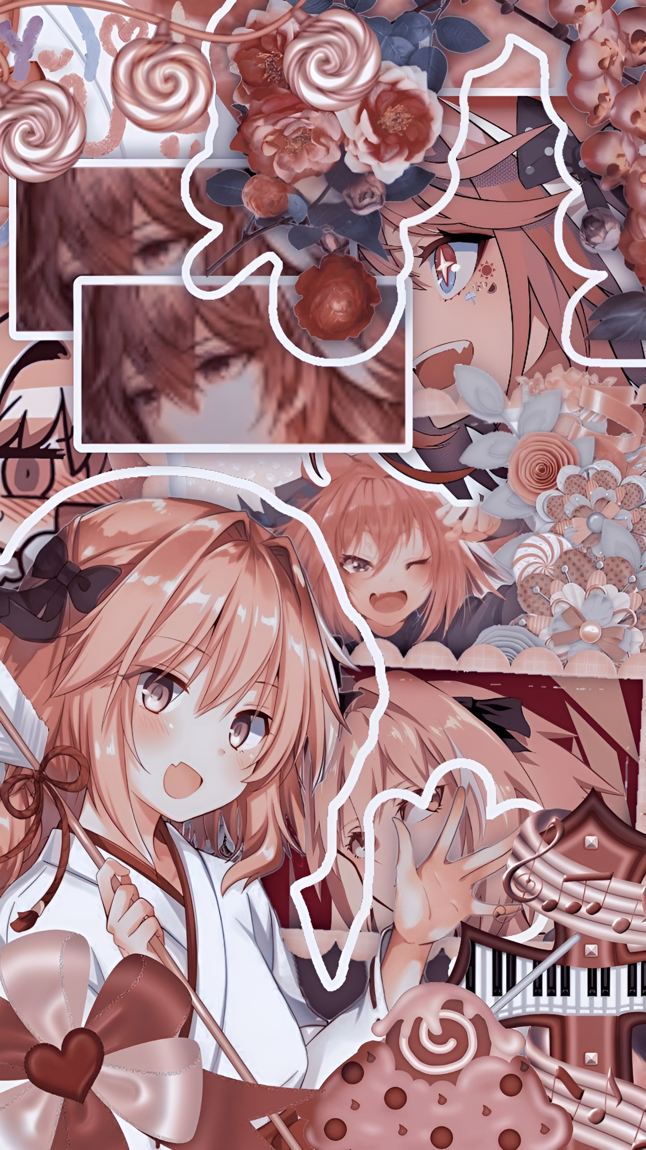 Astolfo Femboy Aesthetic Collage Wallpaper 4K
